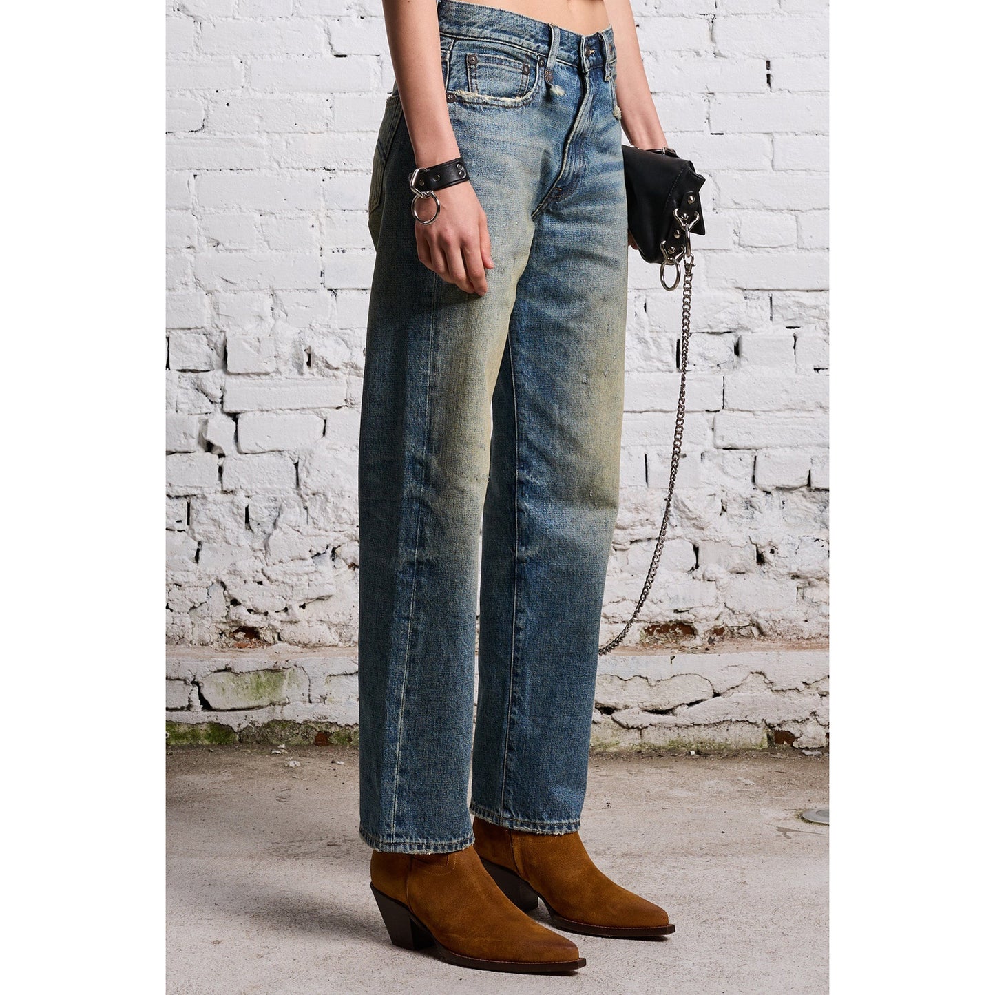 R13 Boyfriend Jeans in Clinton Blue, size 25 (fits like size 26)