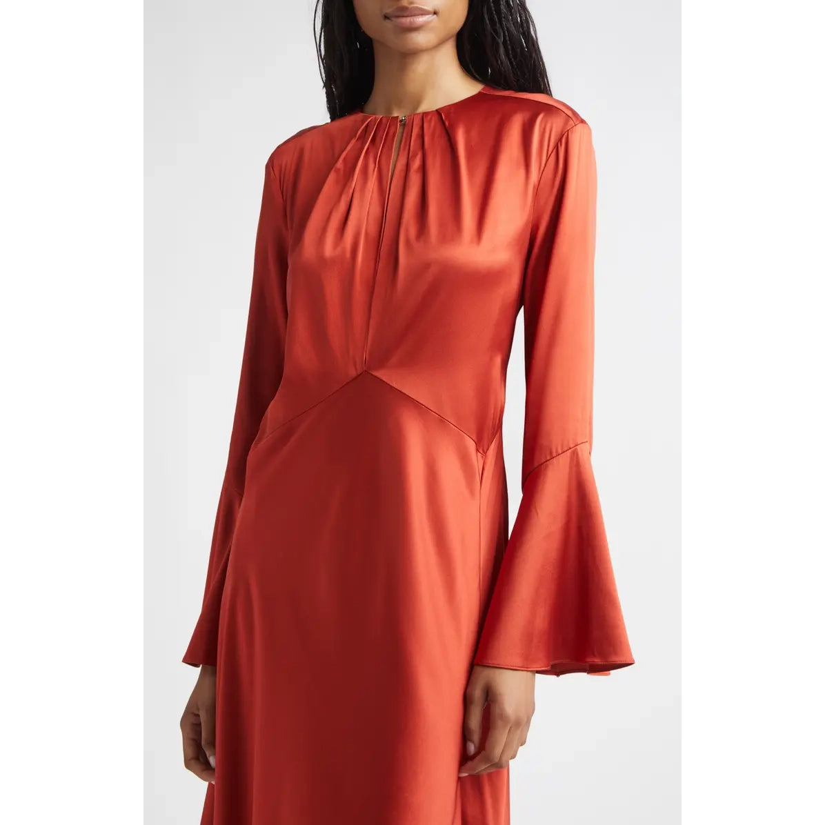 Veronica Beard "Ezri" Satin Dress in Red, size 6