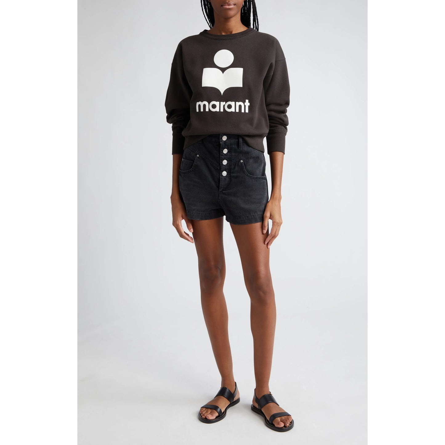 Isabel Marant Etoile "Jovany" Denim Shorts in Black, size 38