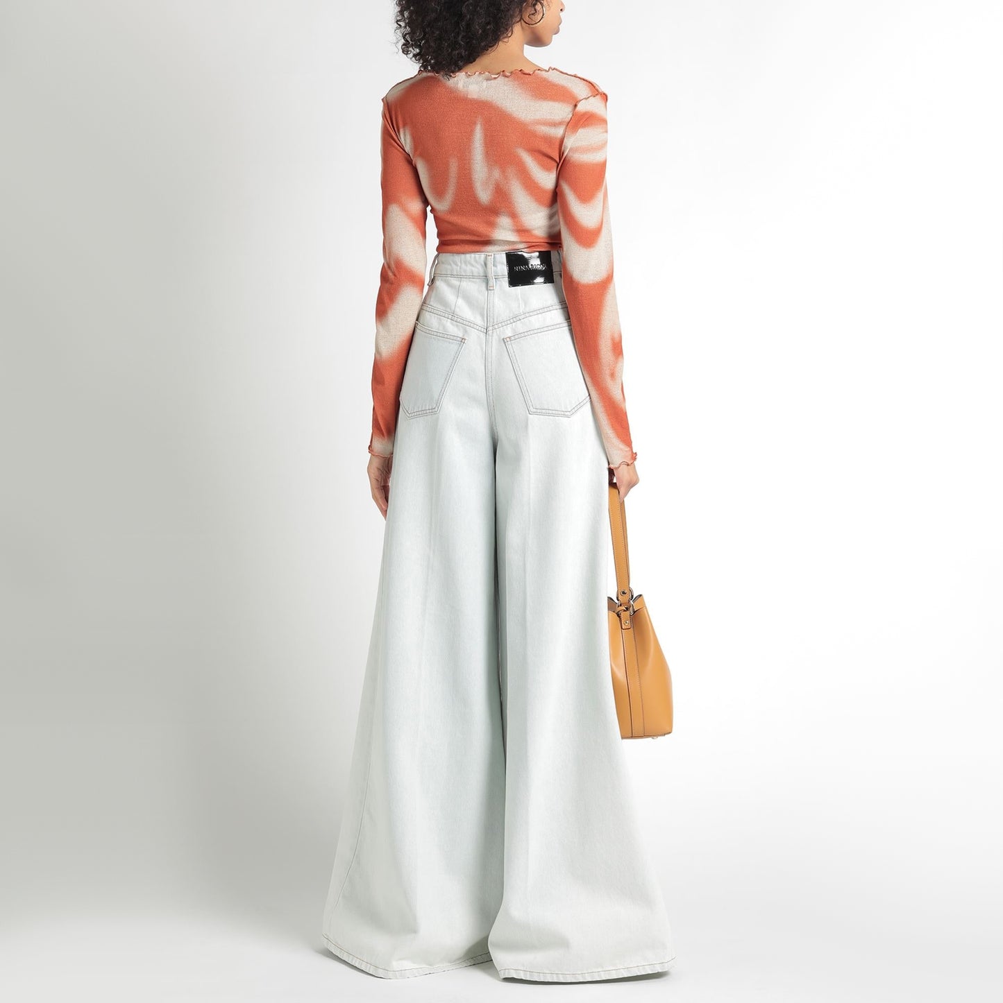 Nina Ricci High Rise Wide Leg Jeans in Light Blue, size 44 (fits like 30 in jeans) *hemmed*