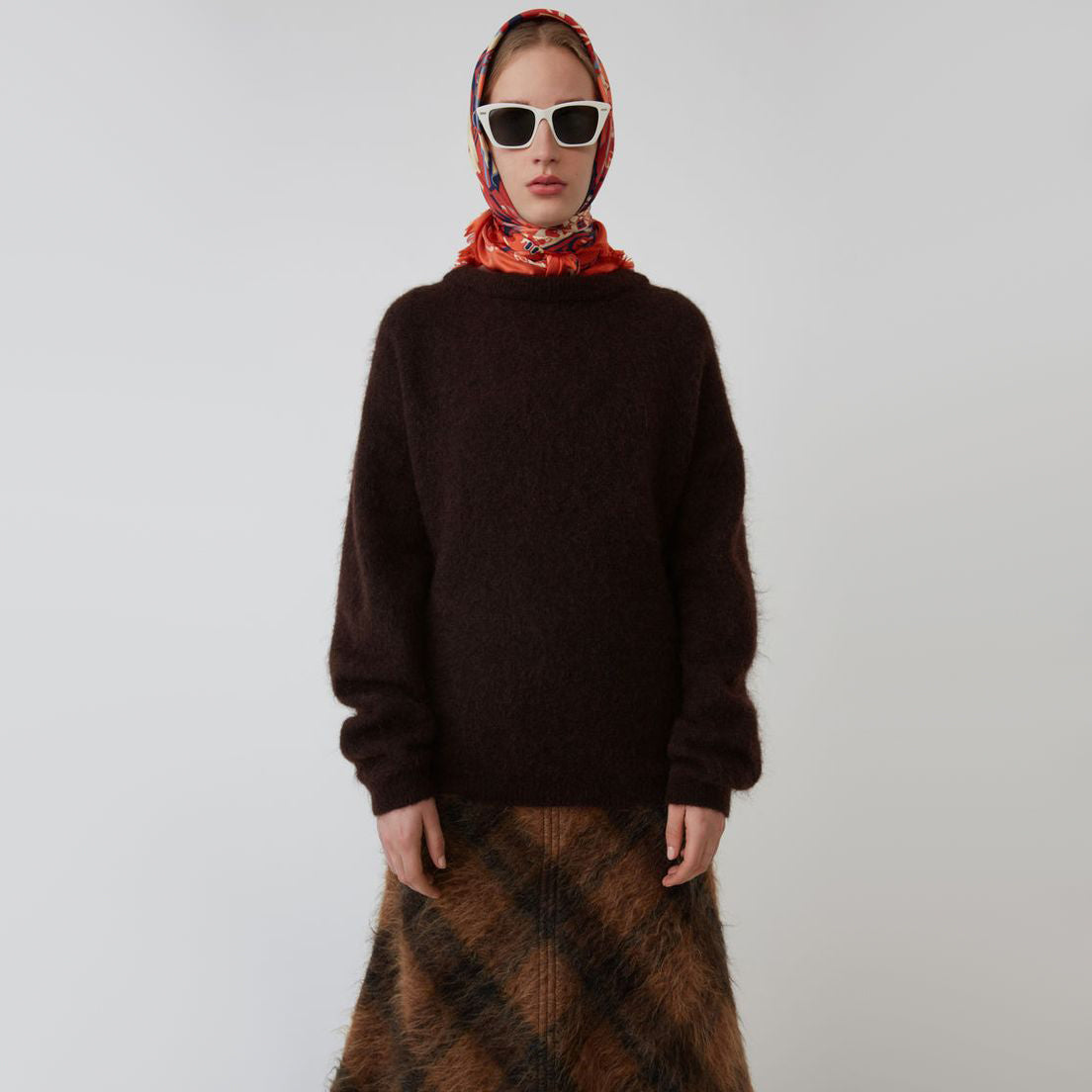 ACNE "Dramatic Mohair" Sweater in Brown, size XS