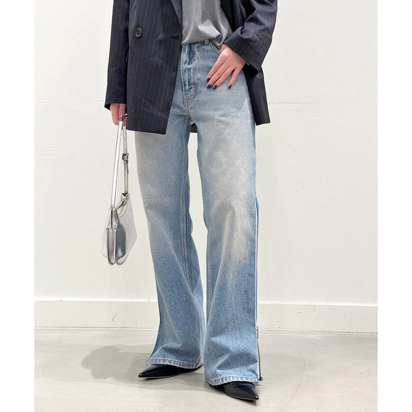 Gauchere Side Zip Jeans in Blue, size 40