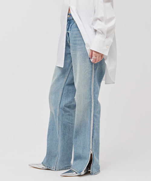 Gauchere Side Zip Jeans in Blue, size 40