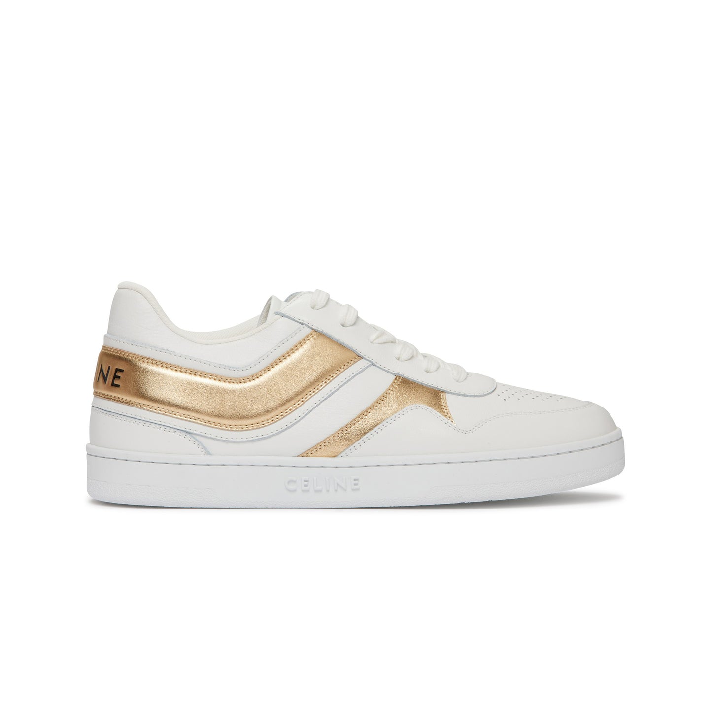 Celine Low Top Sneakers in White and Gold, size 37 (fits like a 38!)