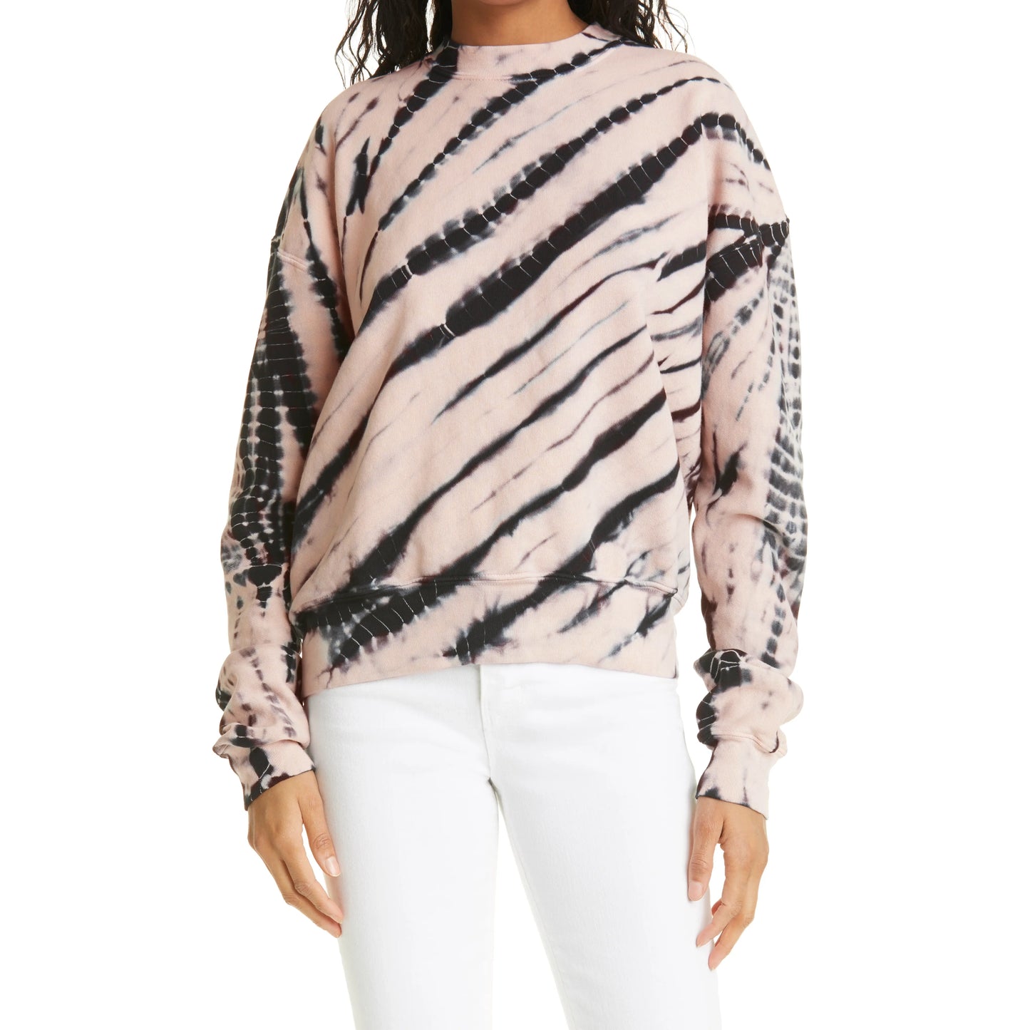 Proenza Schouler White Label Tie Die Sweatshirt in Pink, size XS