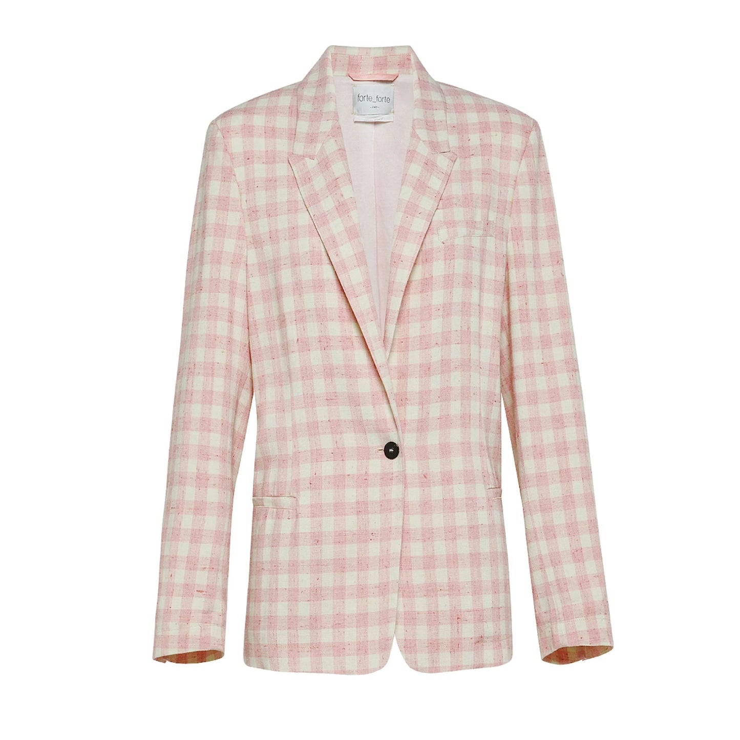 Forte.Forte Gingham Blazer in Pink, size "0" (fits XS)