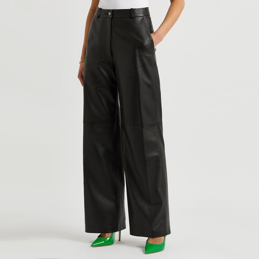 LouLou Studio "Noro" Black Leather Pants, size XS