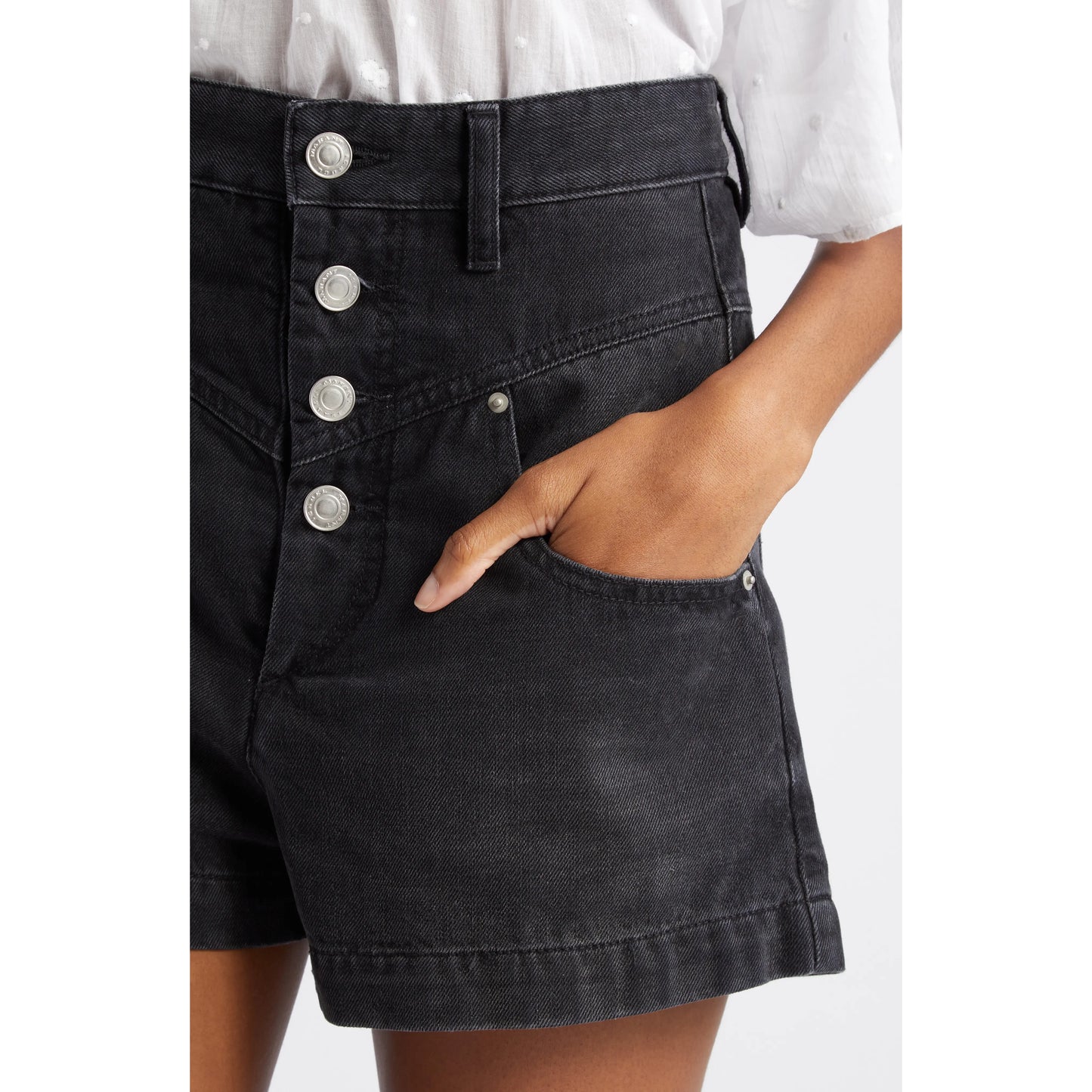 Isabel Marant Etoile "Jovany" Denim Shorts in Black, size 38