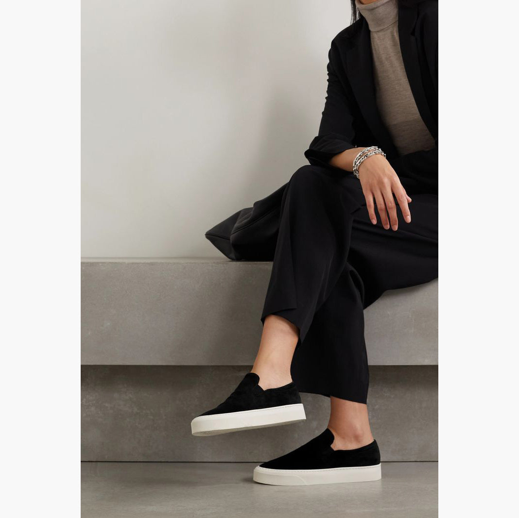 The Row Slip on Canvas Sneakers in Black, size 38.5