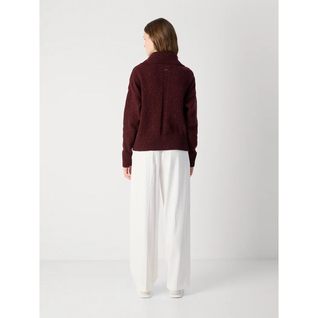 Barbour "Lavensdale" Quarter-Zip Jumper in "Black Cherry", size 14UK/10US (fits M/L)