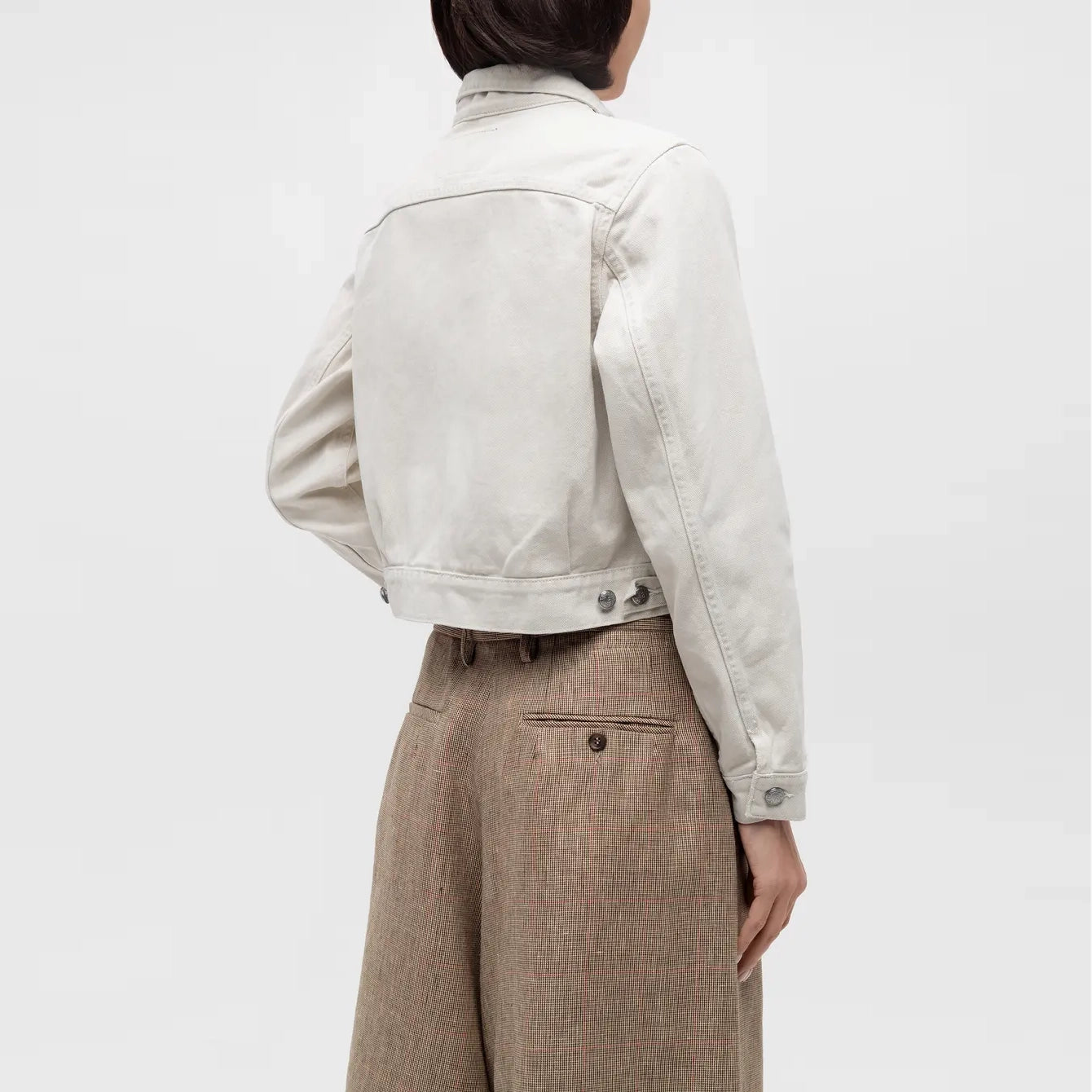 R13 Cropped Rider Jacket in Ivory Beefy Twill, size Medium (fits like a Small)