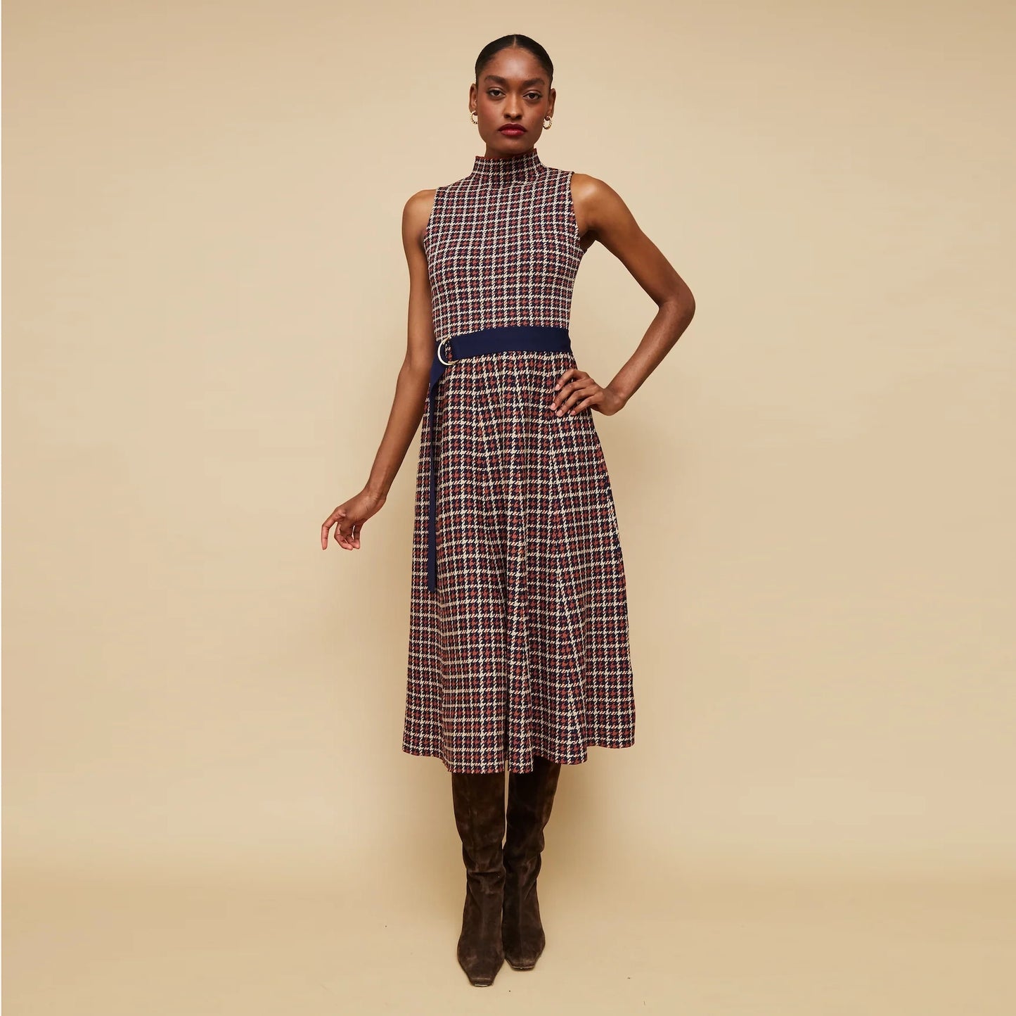 Cara Cara "Brice" Dress in Navy Check, size Small