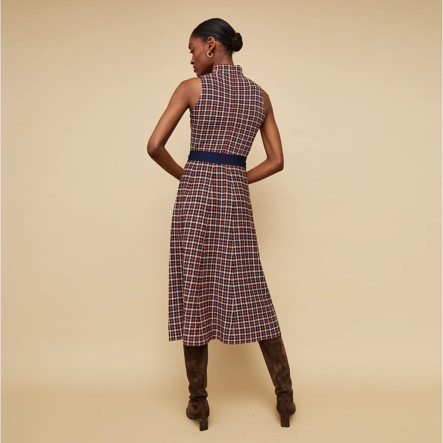 Cara Cara "Brice" Dress in Navy Check, size Small