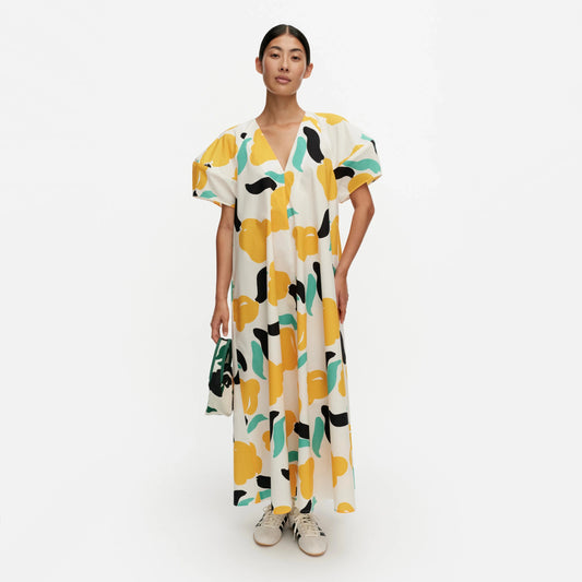 Marimekko "Taivut Lemmitty' Printed Cotton Dress, size 36