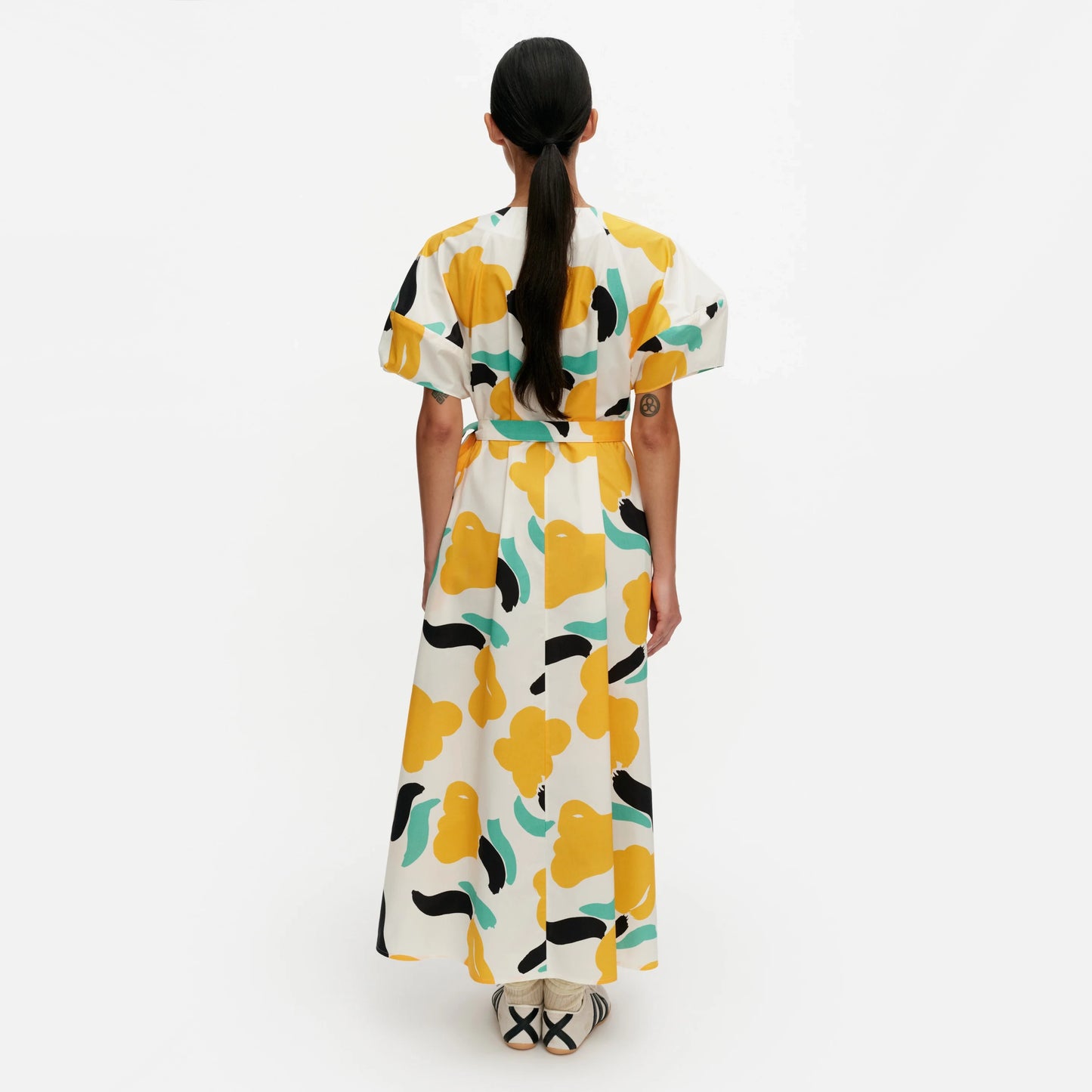 Marimekko "Taivut Lemmitty' Printed Cotton Dress, size 36