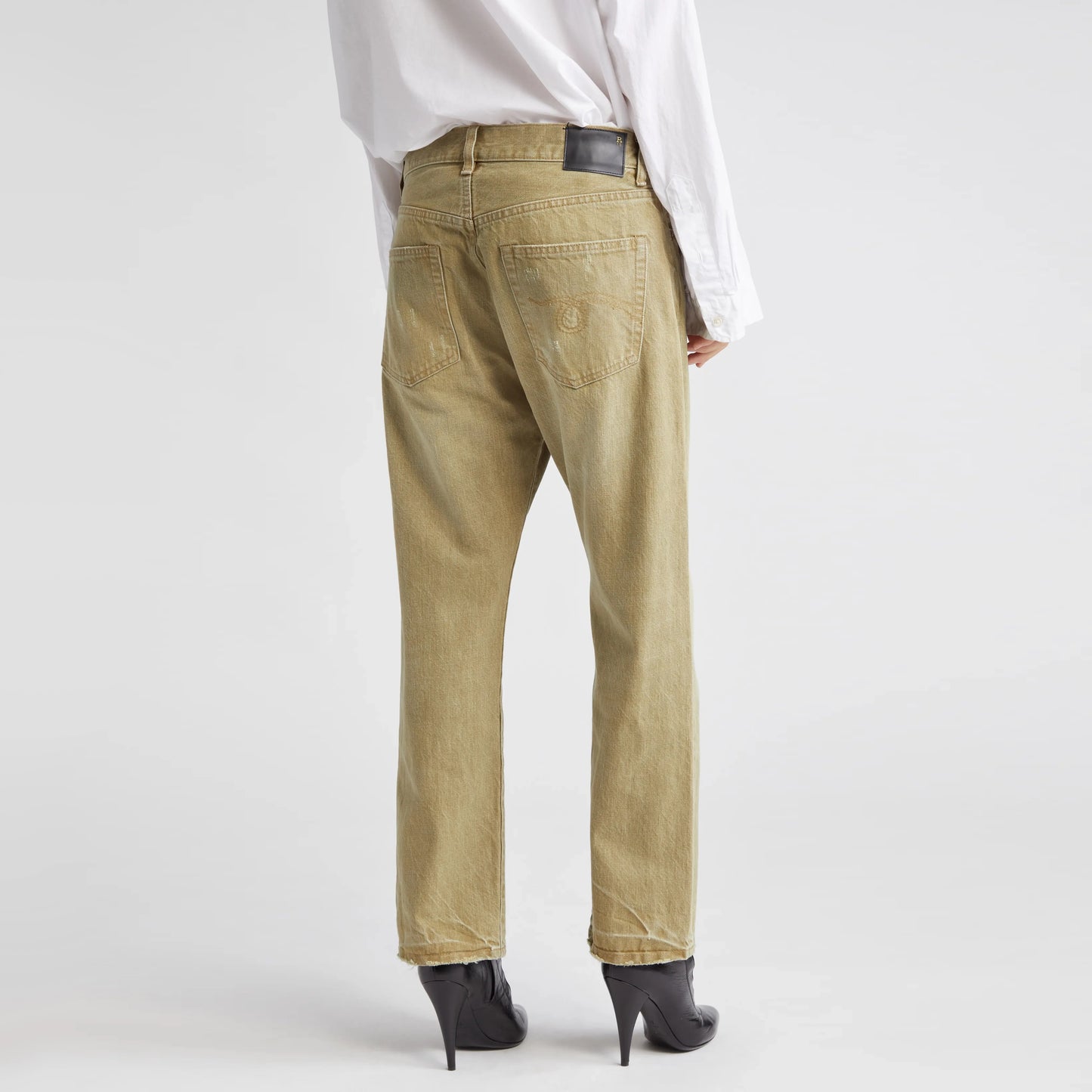 R13 Boyfriend Jeans in Moss Green, size 29