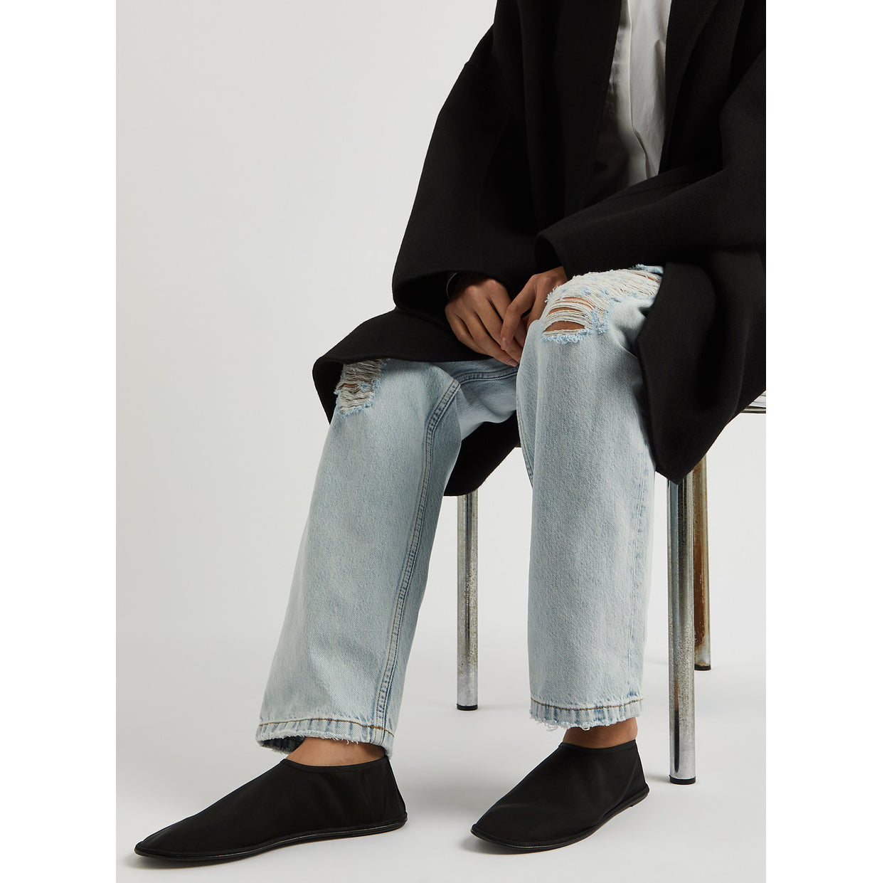 The Row Sock Flats in Black, size 38