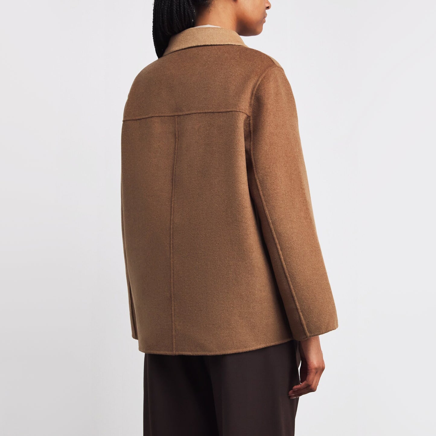 Maje Wool-Blend Double-Faced Coat in Camel, size 36 (size Small)