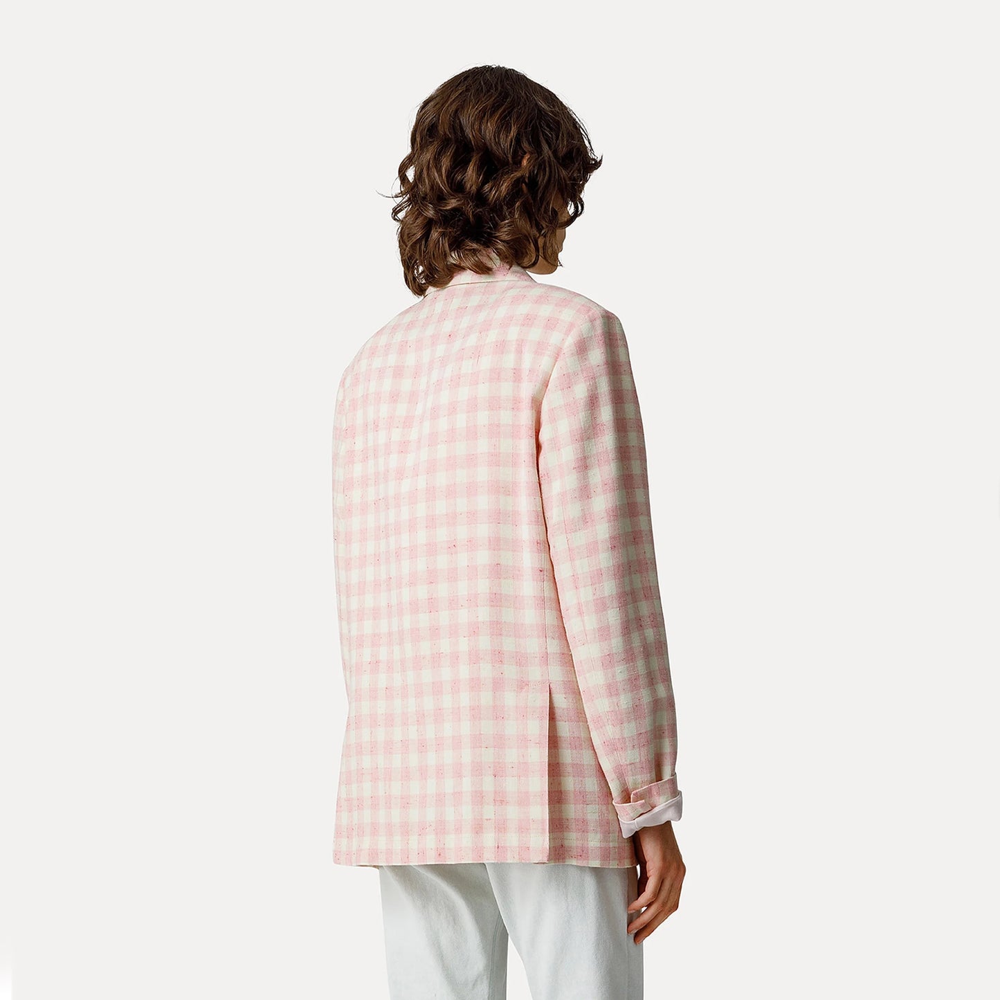 Forte.Forte Gingham Blazer in Pink, size "0" (fits XS)