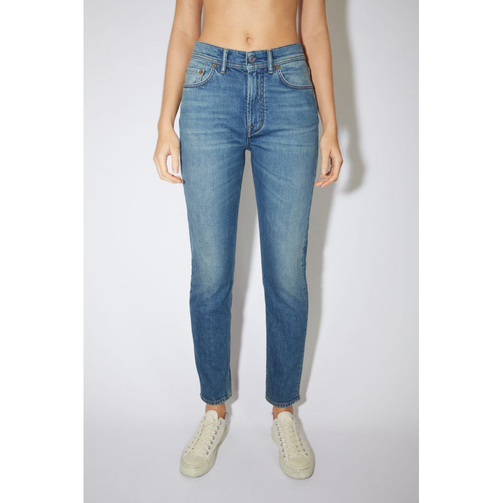 Acne "Melk" Slim Jean in Mid Blue, size 26
