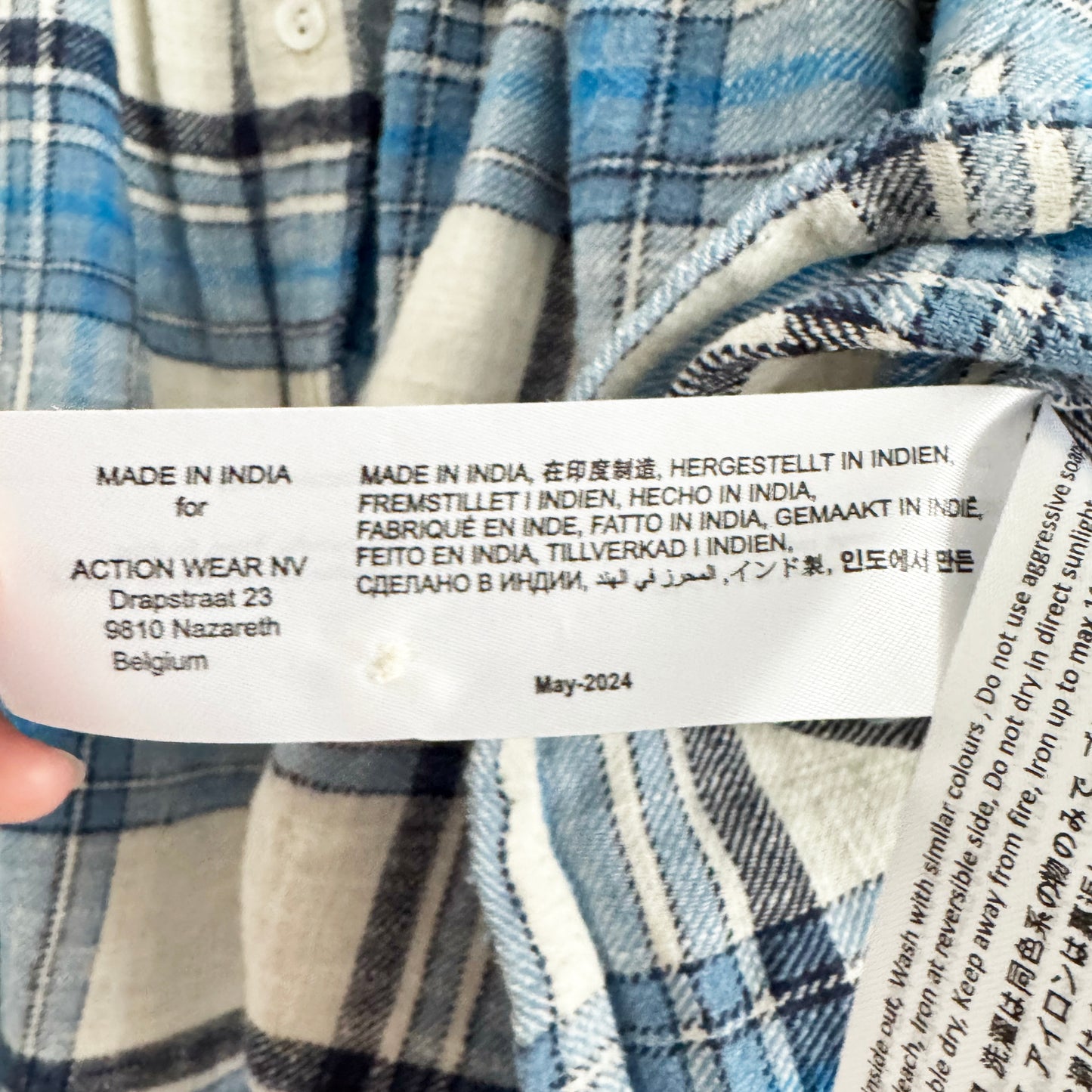 ** KIDS ** AO76 "Karla Mina" Blue Plaid Shirt, size 12 years