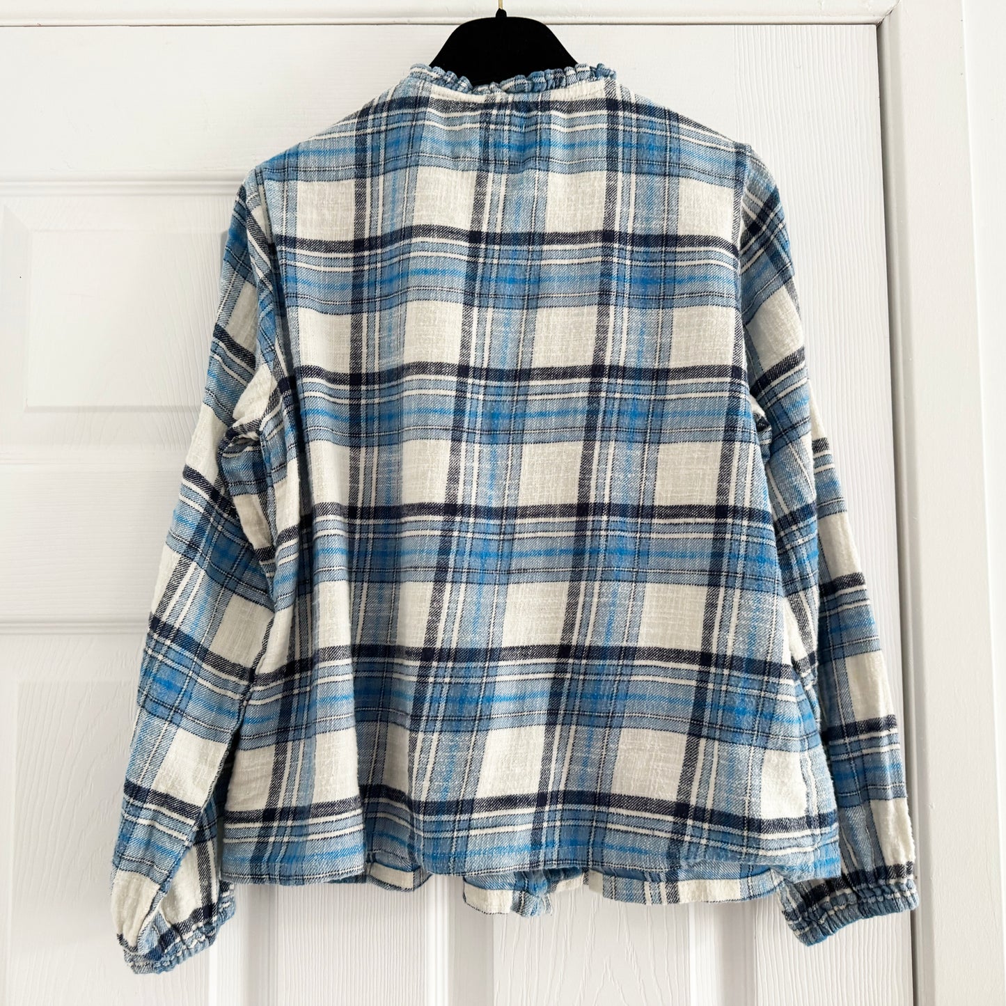 ** KIDS ** AO76 "Karla Mina" Blue Plaid Shirt, size 12 years