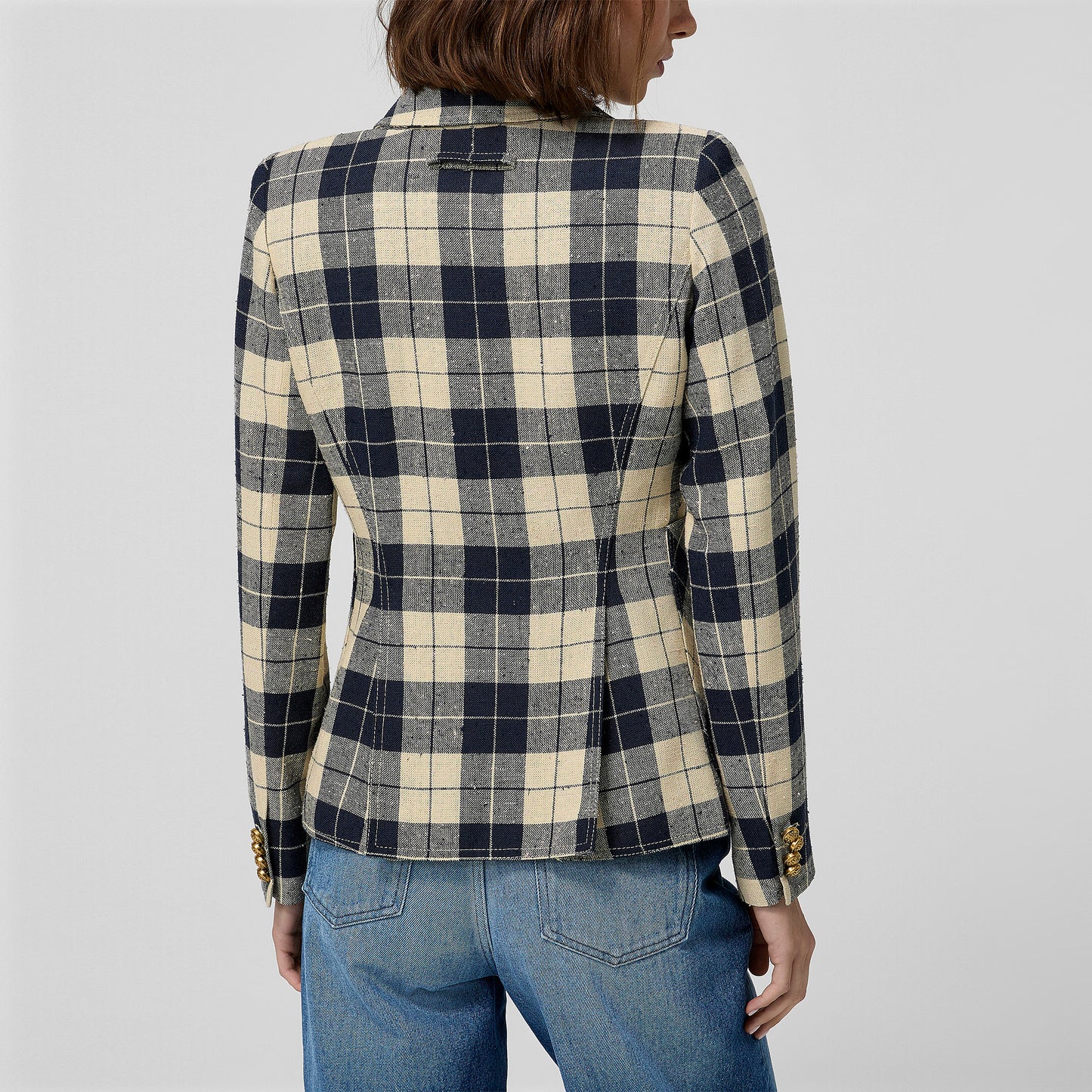 Smythe Patch Pocket Duchess Blazer in Navy/Cream, size 8 (fits 4/6)