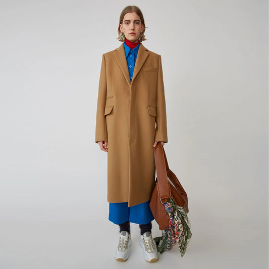 Acne Single Breasted Coat in Camel, size 36 (Fits like size Small)