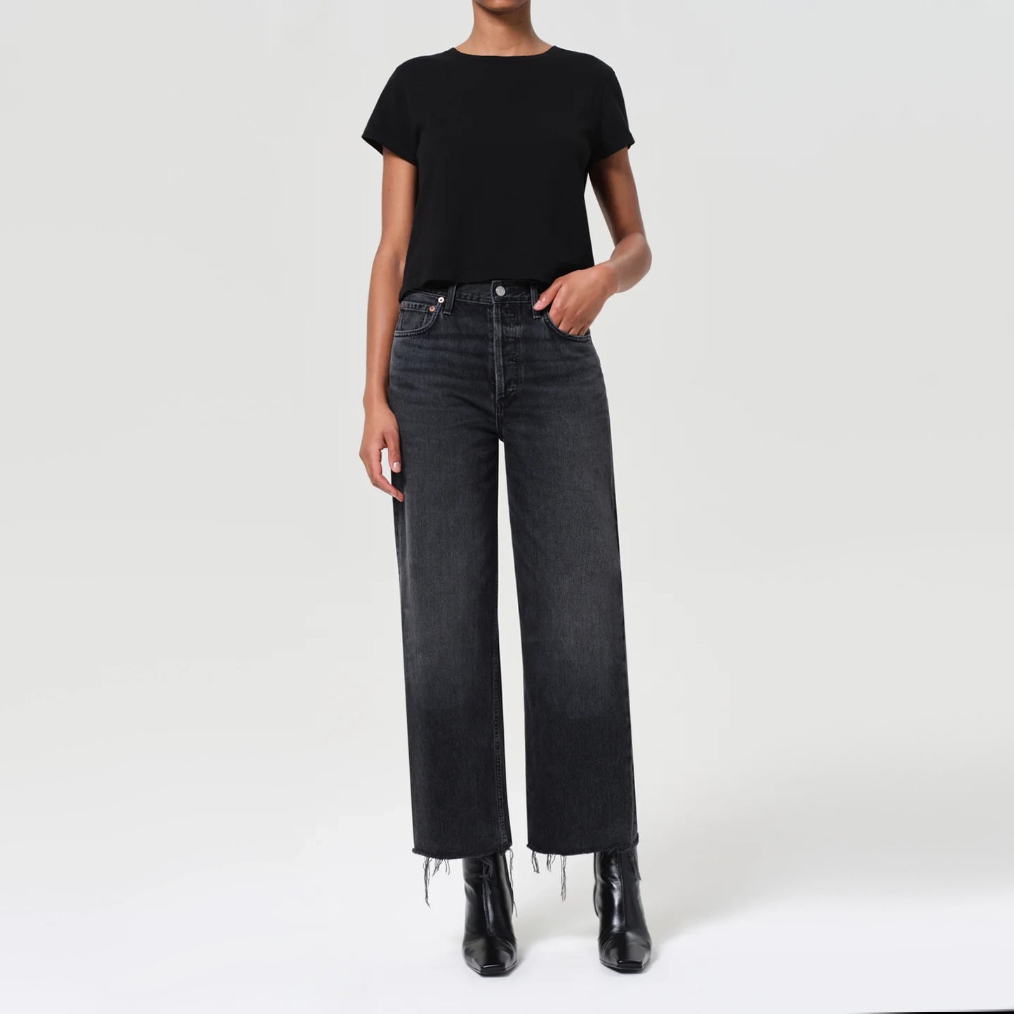 AGOLDE "Ren" Jean in "Arcane" Black, size 26