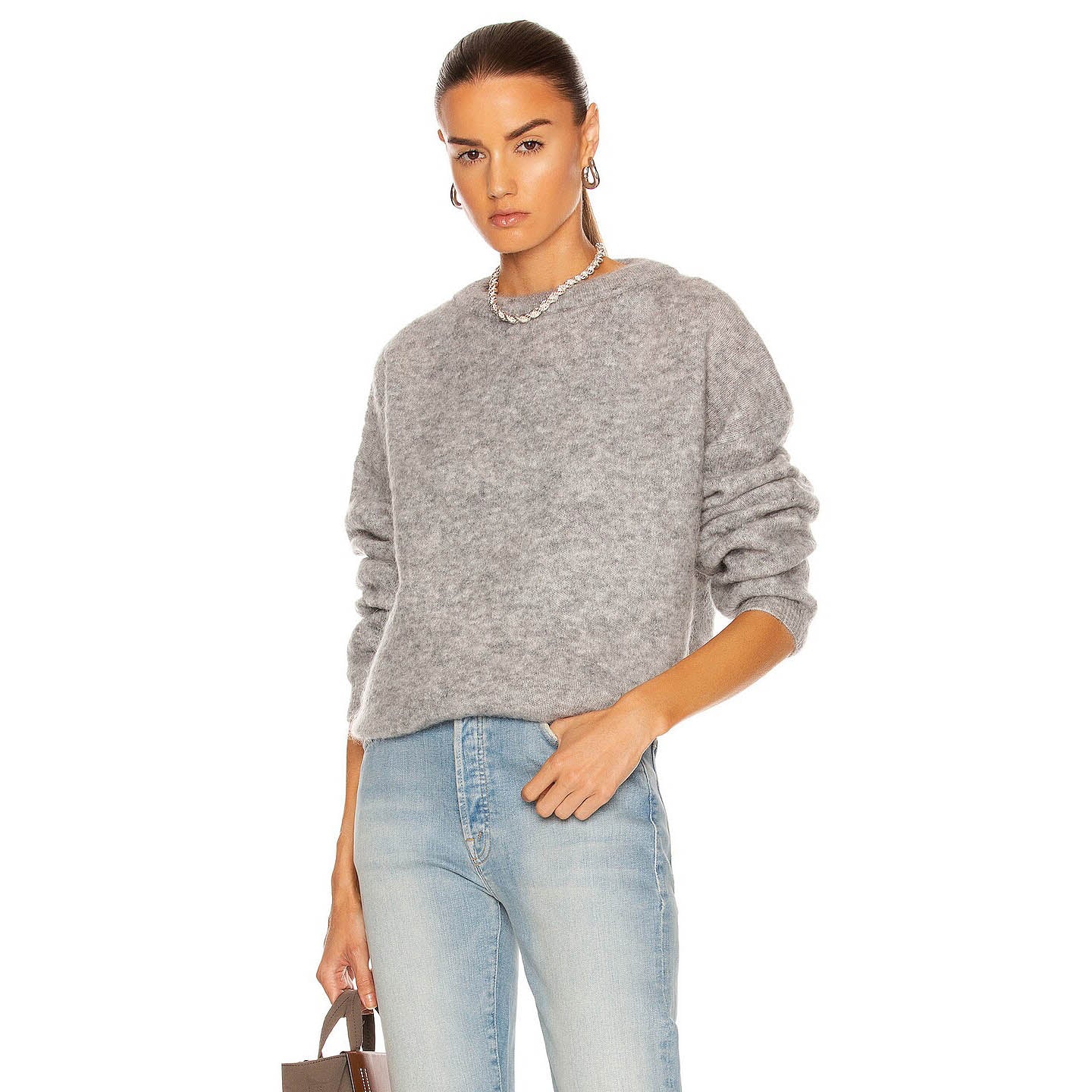 ACNE "Dramatic Mohair" Sweater in Grey, size Small