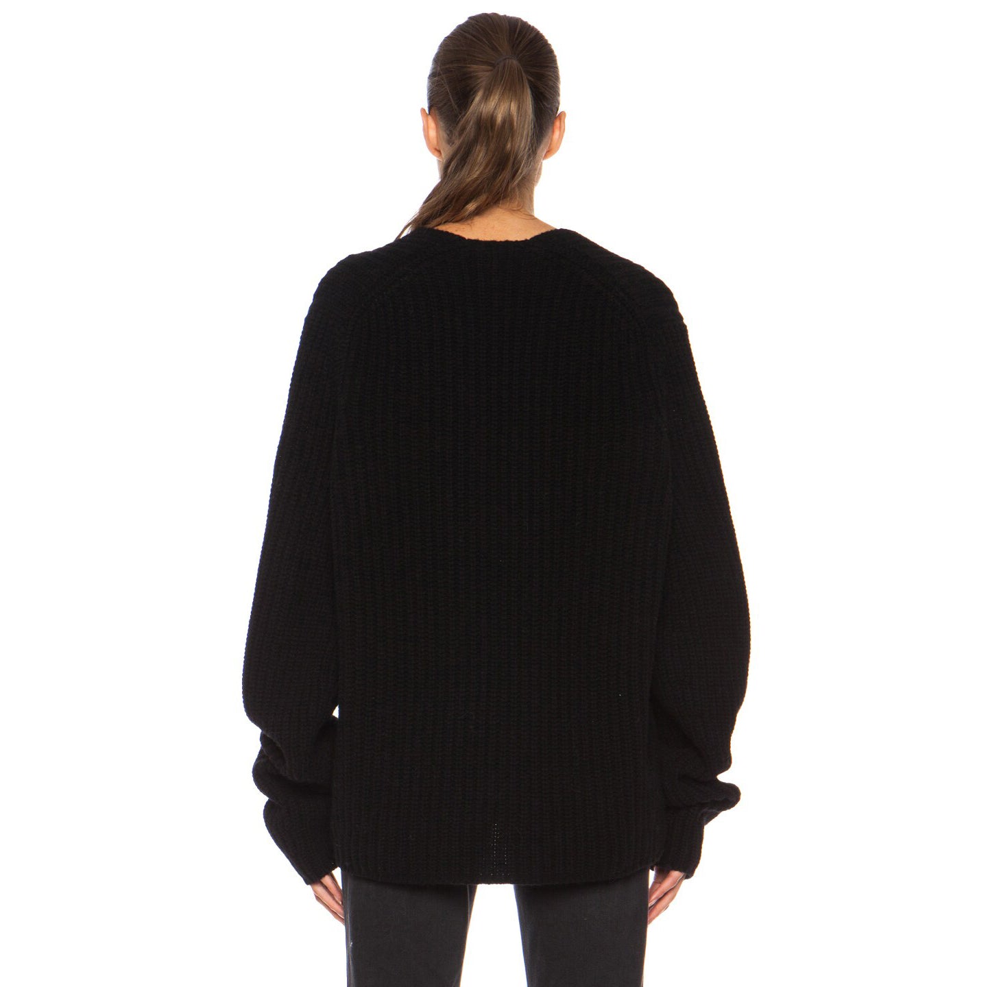 Acne Studios "Deborah" Ribbed Wool Sweater in Black, size Small