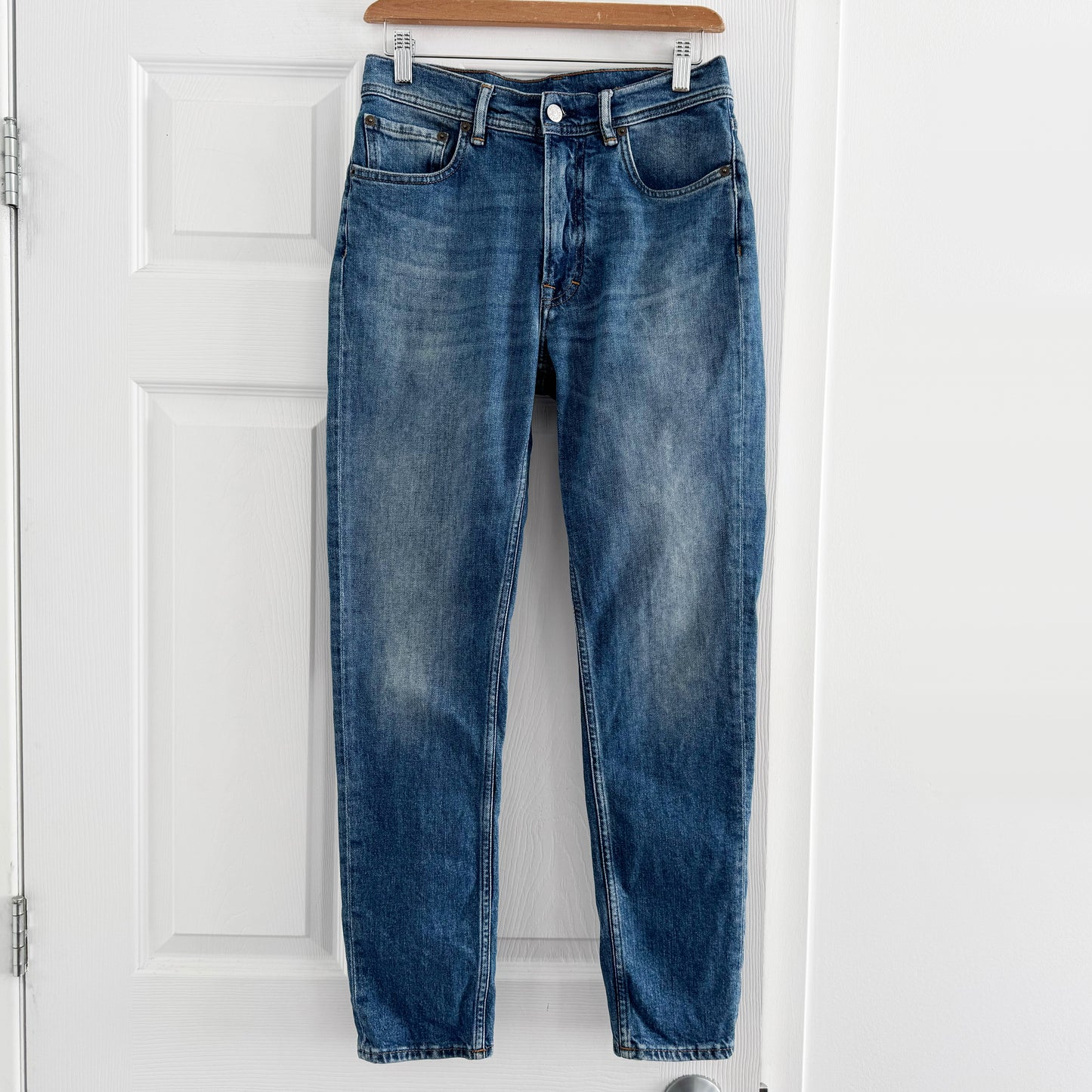 Acne "Melk" Slim Jean in Mid Blue, size 26