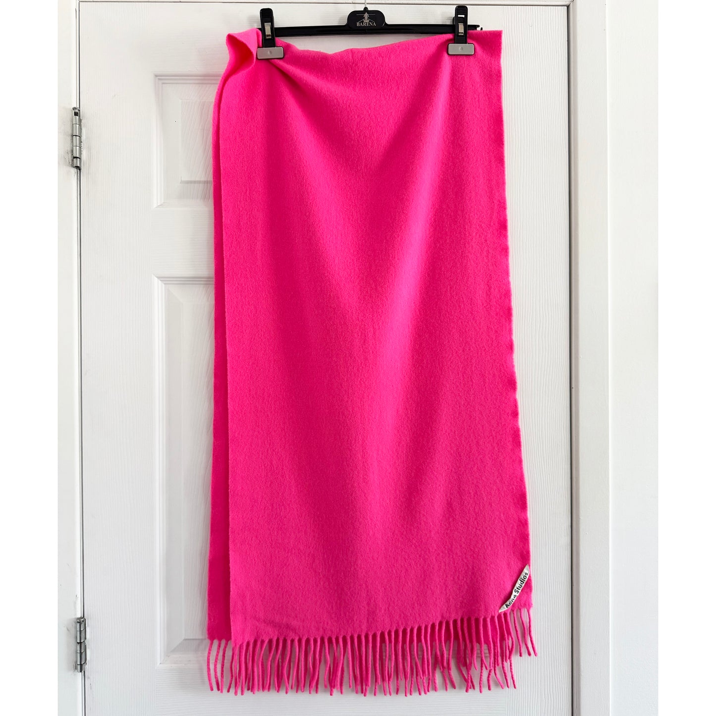 Acne Wool Scarf in Hot Pink