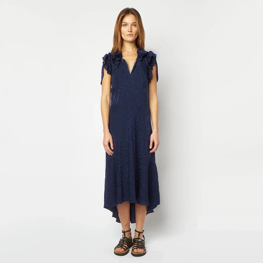 Zadig & Voltaire "Roberty" Silk Dress in Navy, size Medium (fits size Small)