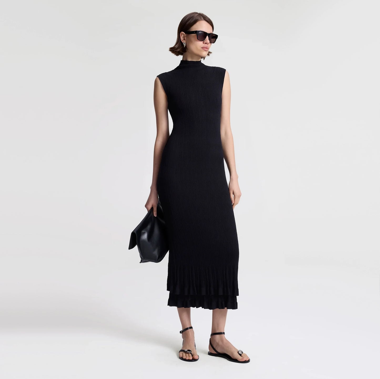A.L.C. "Kennedy" Knit Midi Dress in Black, size Small