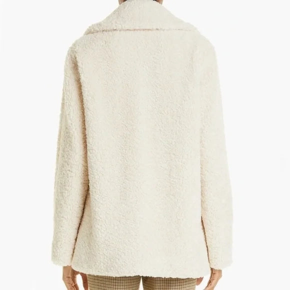 A.L.C. "Stone" Faux Fur Teddy Jacket in Ivory, size Small