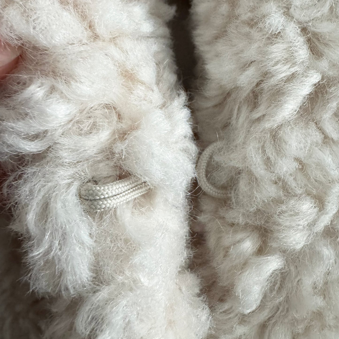 A.L.C. "Stone" Faux Fur Teddy Jacket in Ivory, size Small