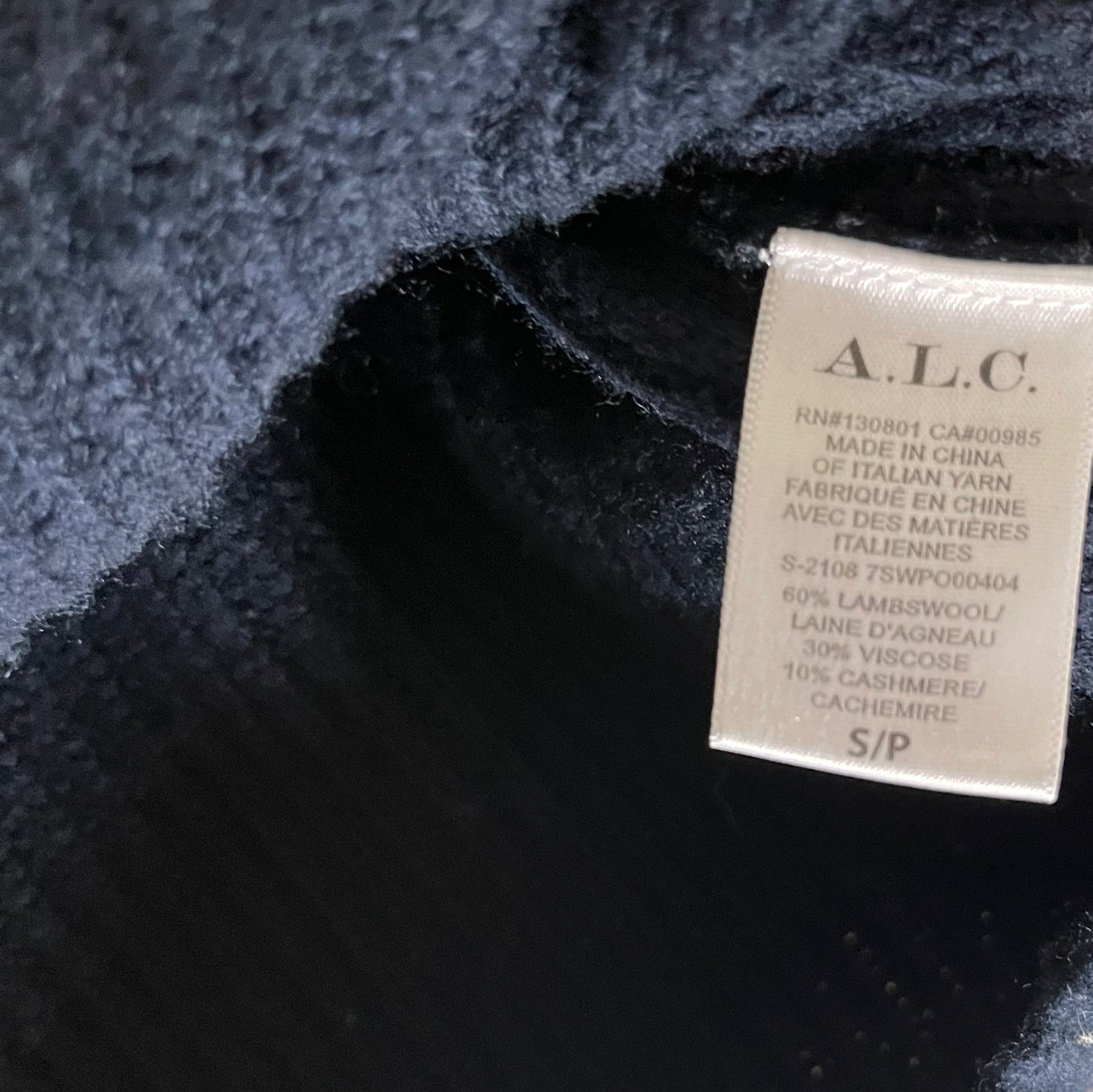 A.L.C. "Helena" Sweater in Navy, Size Small