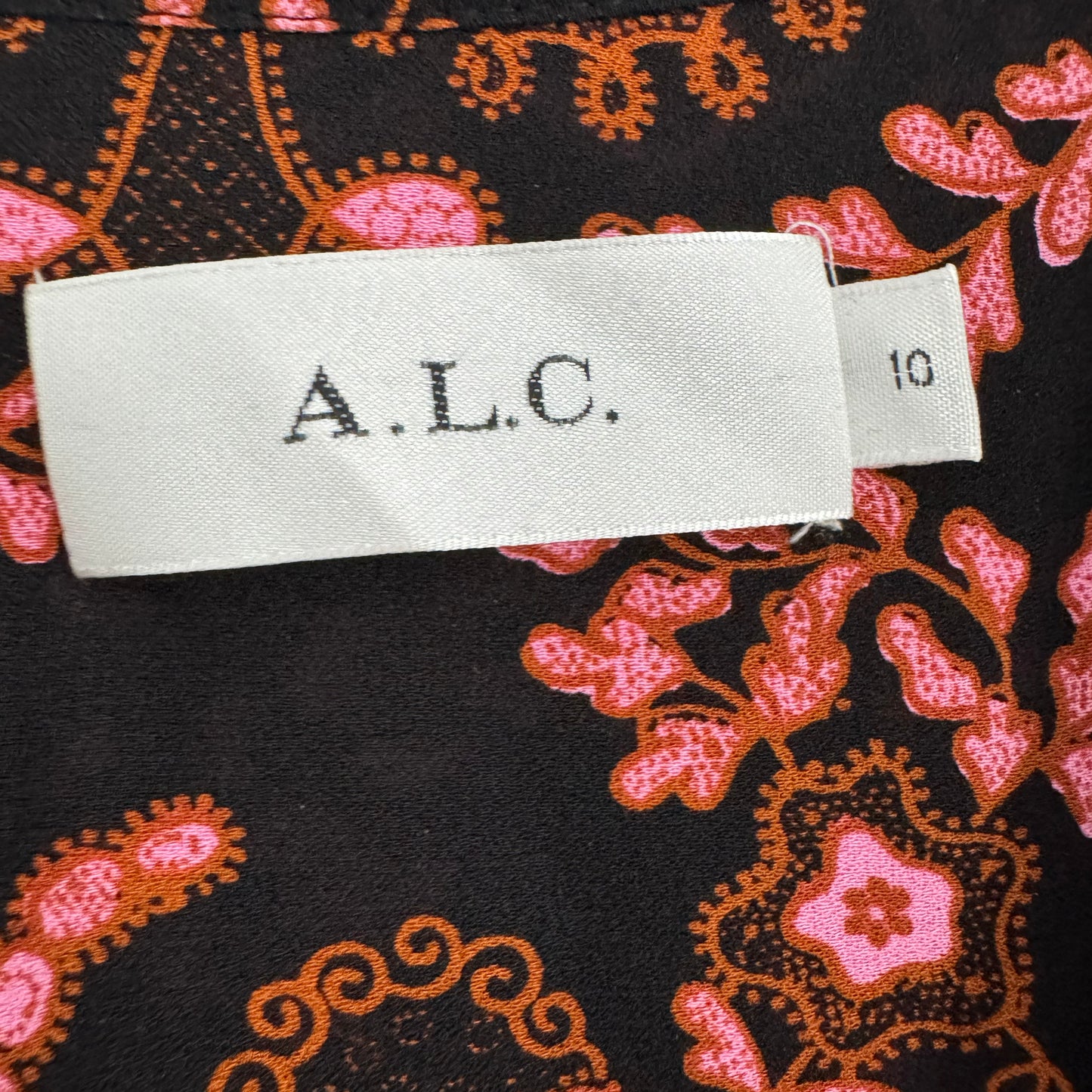 A.L.C. Silk Paisley Sacha Floral Dress, Size 10