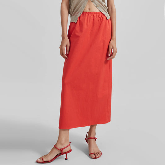 The Frankie Shop "Alva" Midi Skirt in Red, size M/L