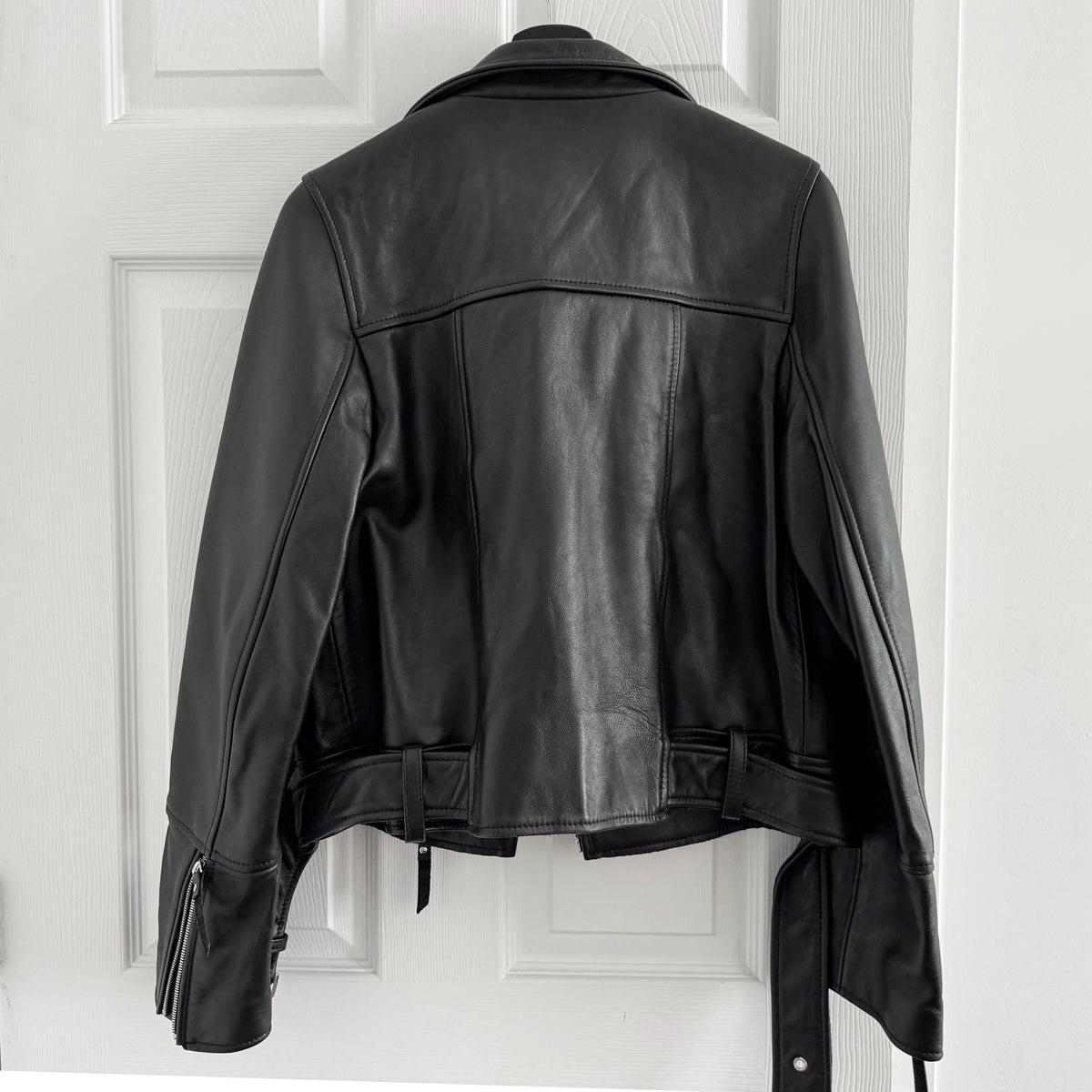 AMW Leather Moto Jacket in Black, size XL (fits like Medium!)
