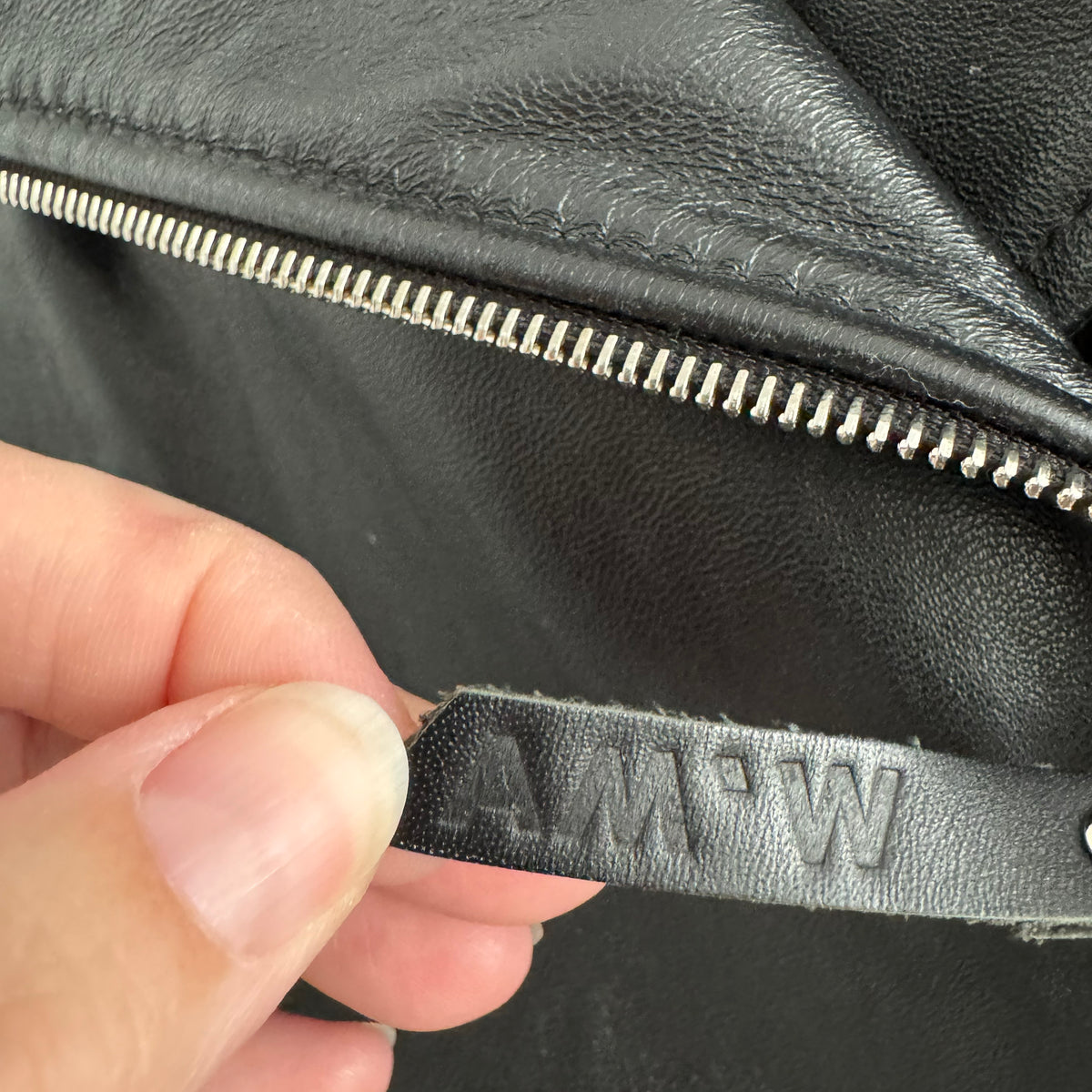 AMW Leather Moto Jacket in Black, size XL (fits like Medium!)