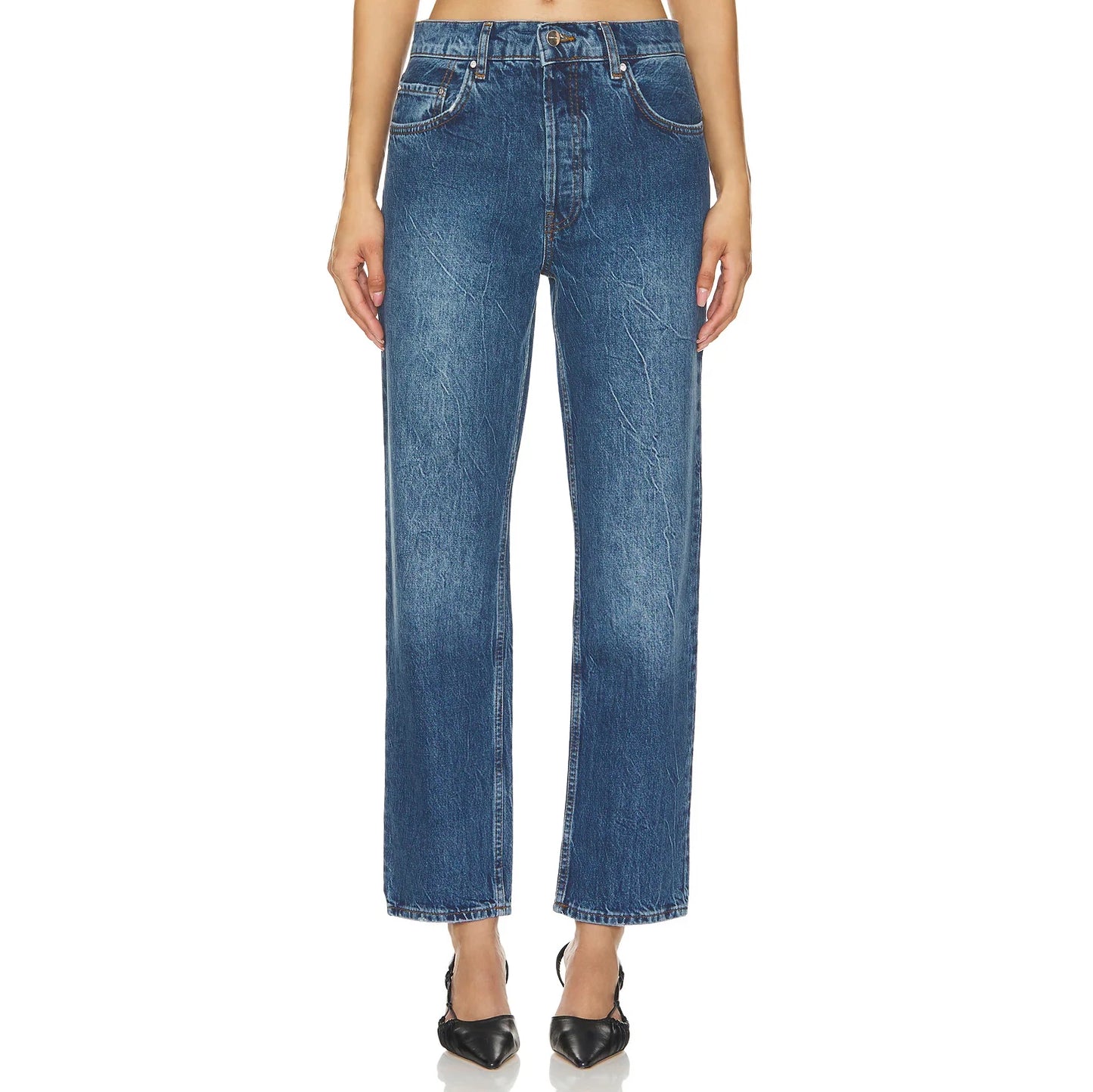 Anine Bing "Benson" Jeans in Blue, size 28