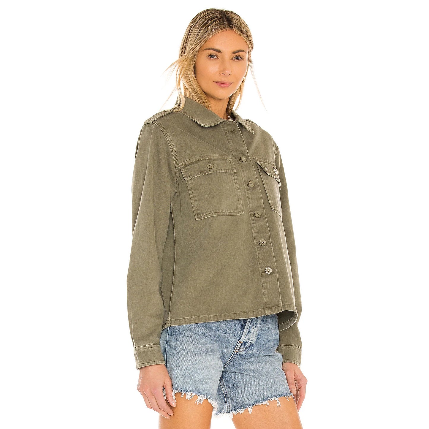 Anine Bing "Cameron" Shirt in Army Green, size Small