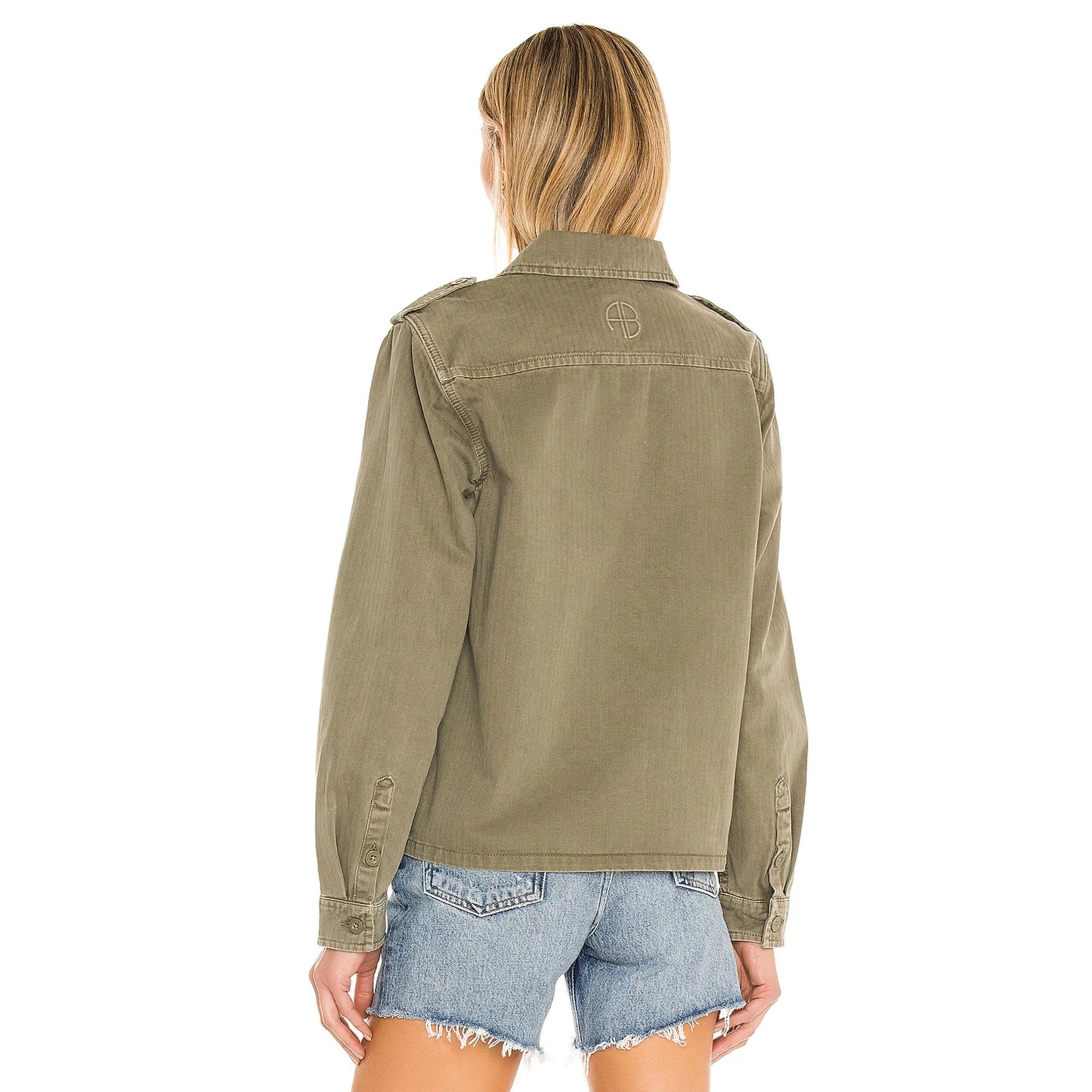 Anine Bing "Cameron" Shirt in Army Green, size Small