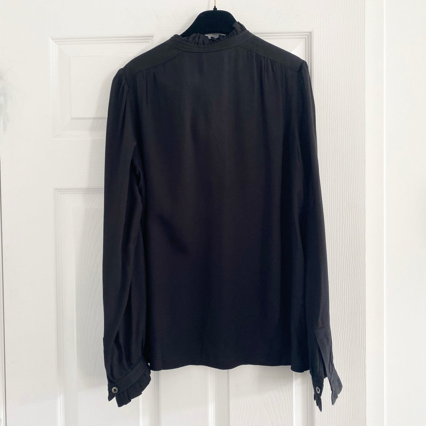 A.P.C. "Evren" Long Sleeve Blouse in Black, size 38 (size 6)