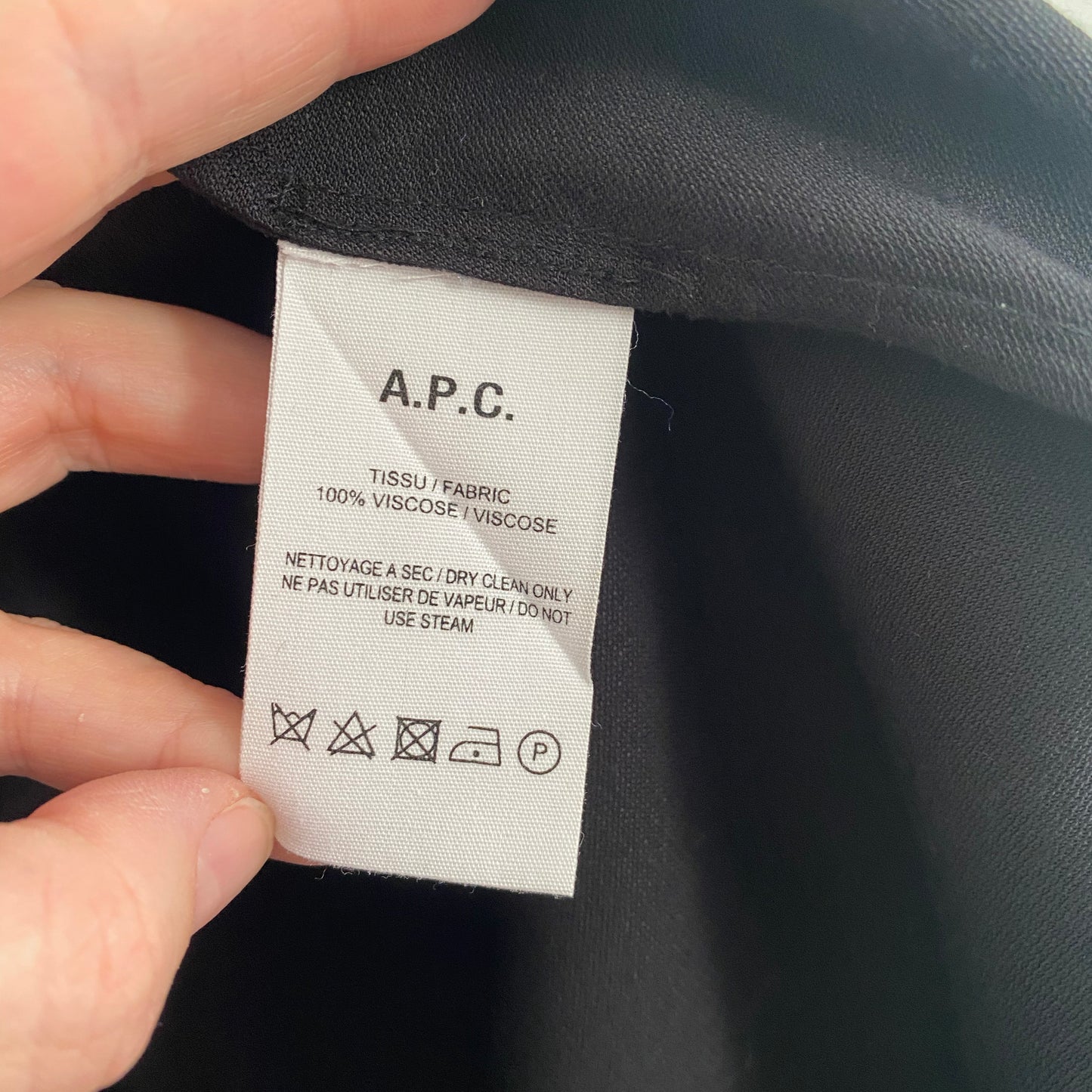 A.P.C. "Evren" Long Sleeve Blouse in Black, size 38 (size 6)