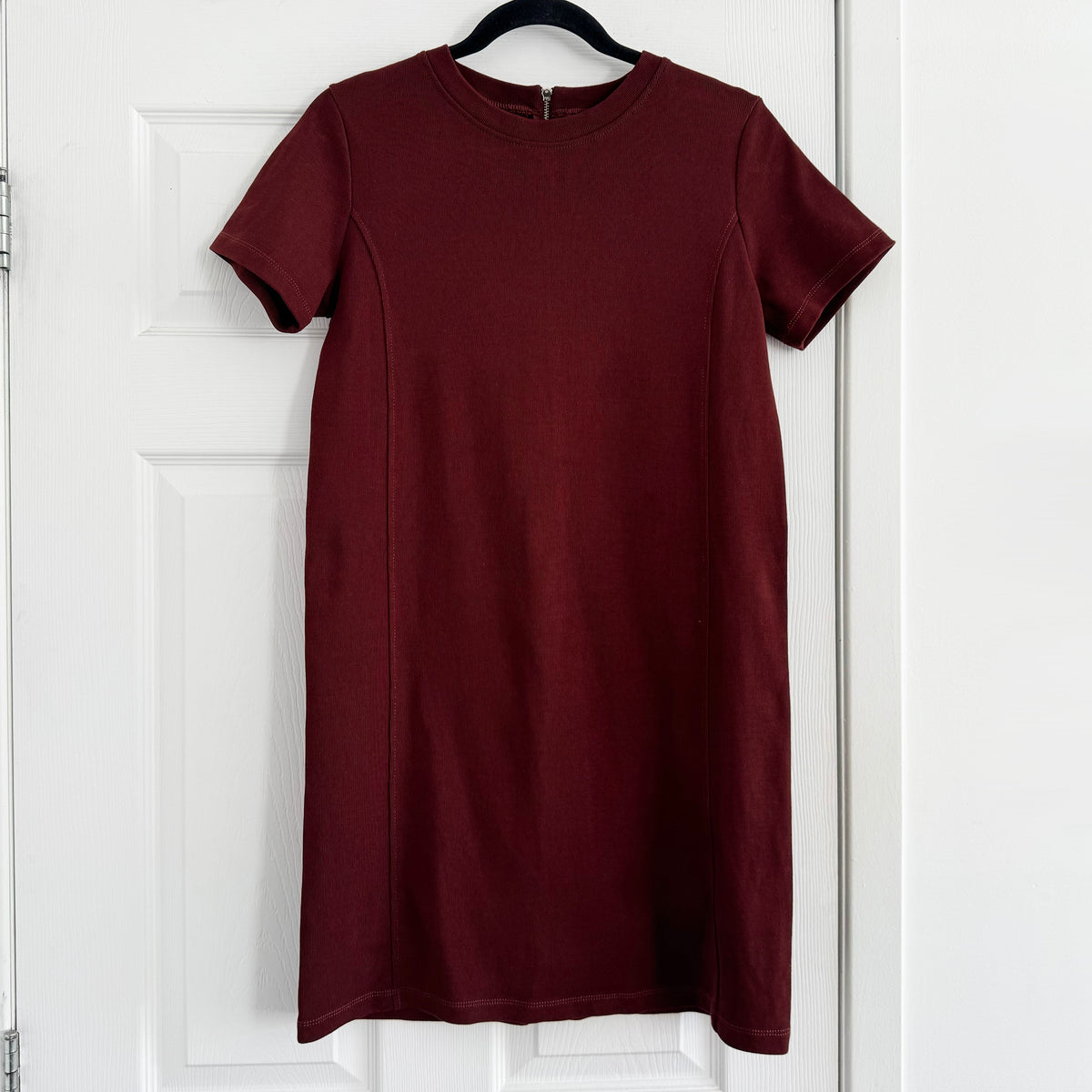 A.P.C. "Shae" Tee Shirt Dress in Burgundy, size Medium