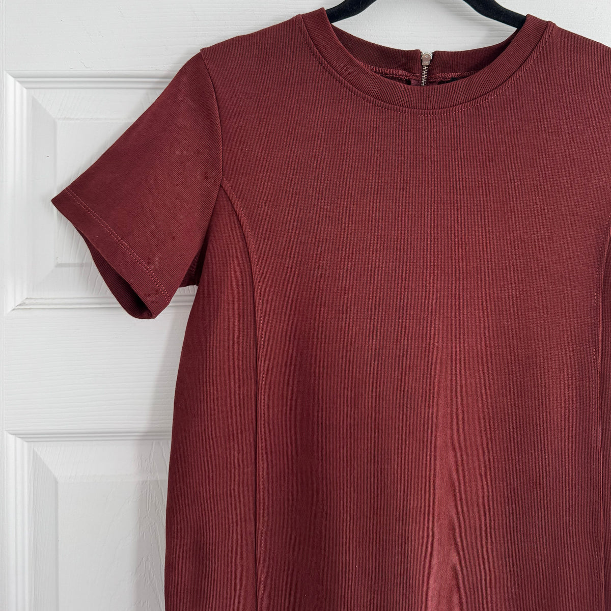A.P.C. "Shae" Tee Shirt Dress in Burgundy, size Medium