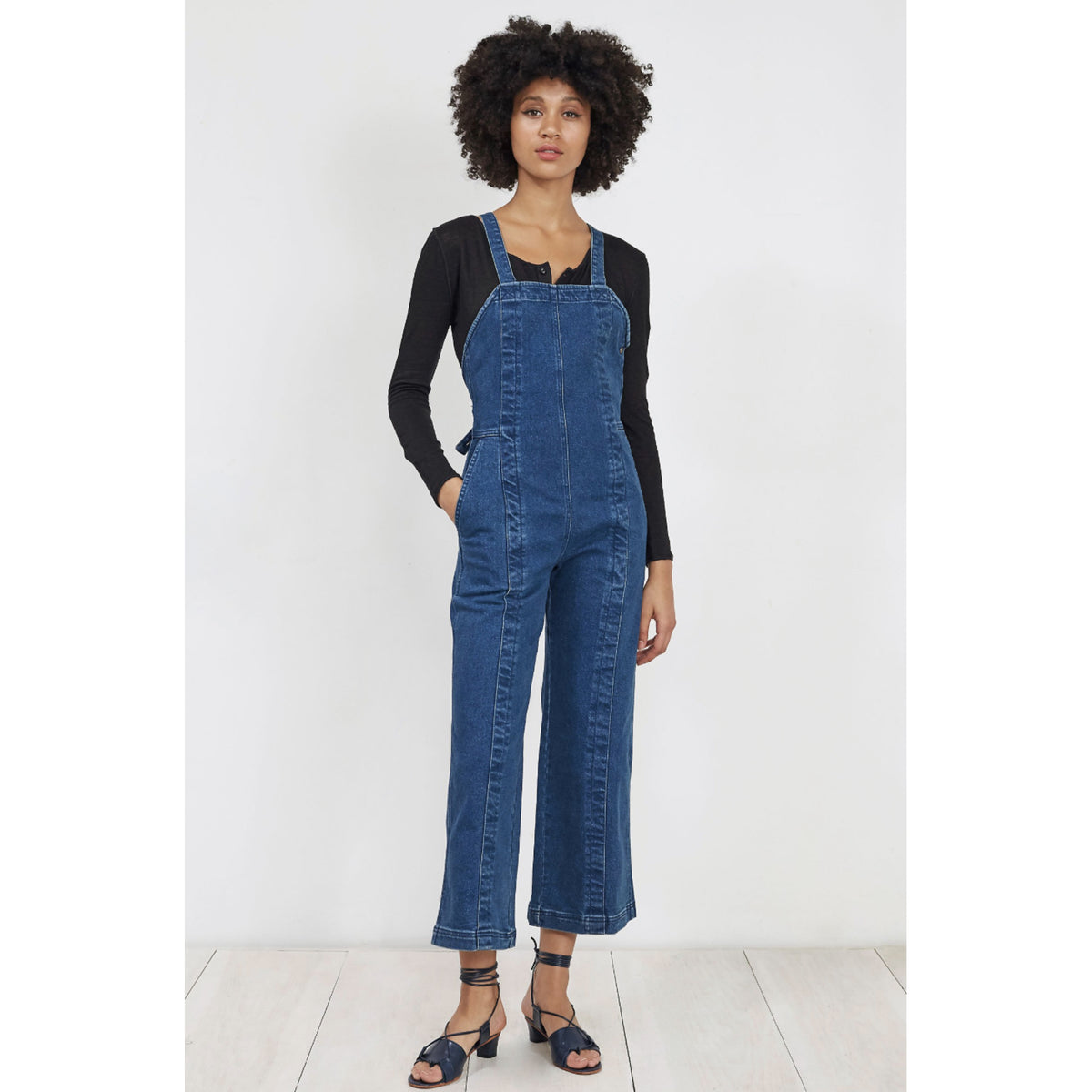 Apiece Apart "Carmen" Denim Overalls in Blue, size 4